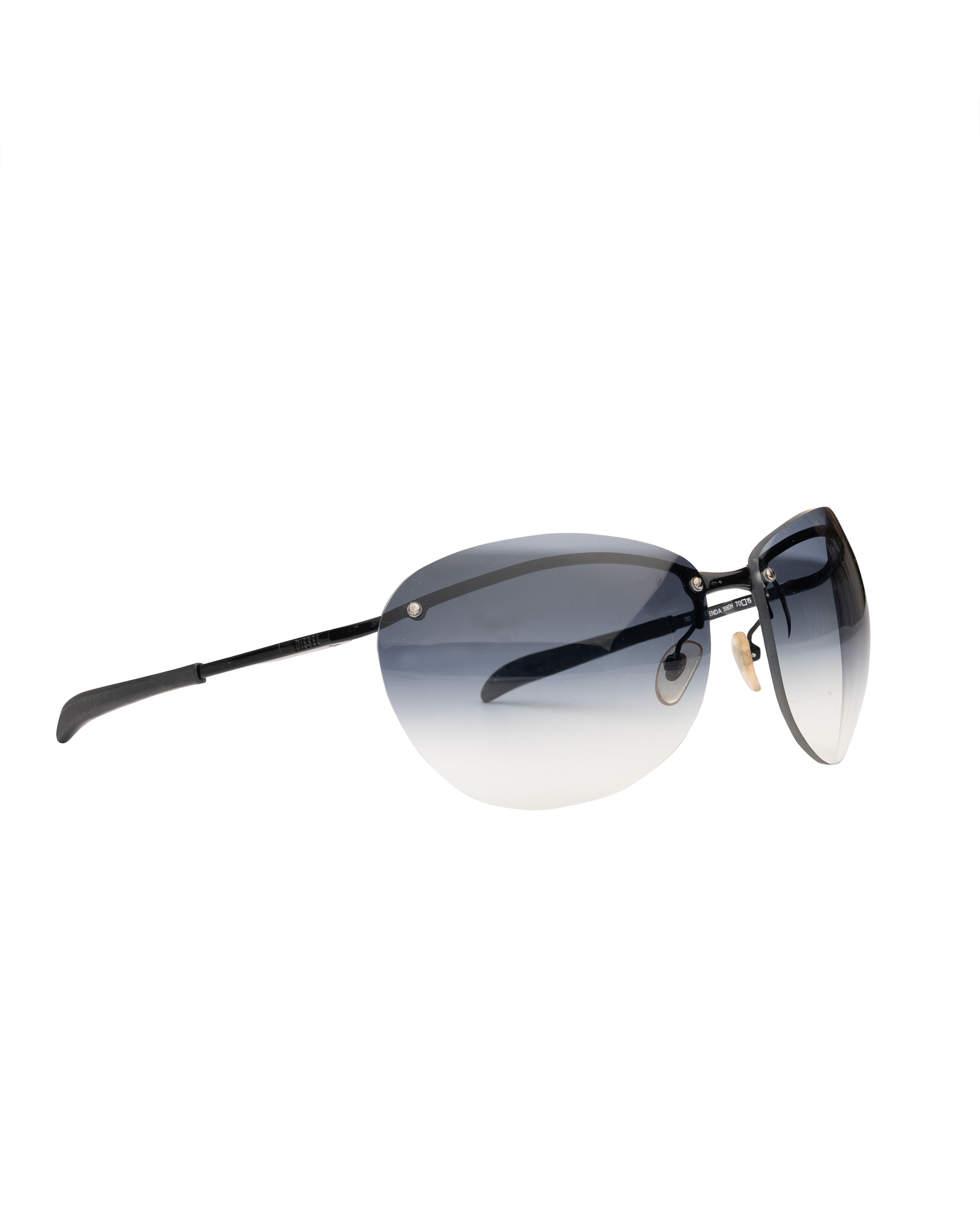 Diesel Diesel '90s Blue Gradient Oversized Round Rimless Sunglasses Size ONE SIZE - 3 Thumbnail