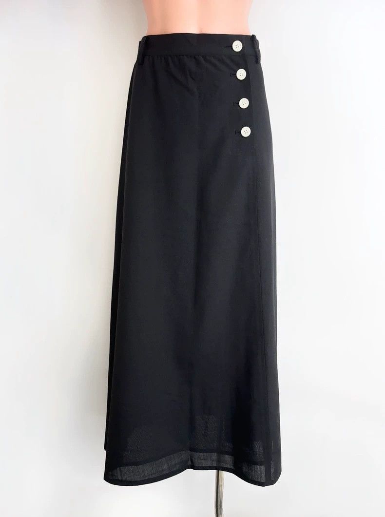 Yohji Yamamoto Yohji Yamamoto Y's Black Skirt with White Buttons - dmc Size US 30 / EU 46 - 1 Thumbnail