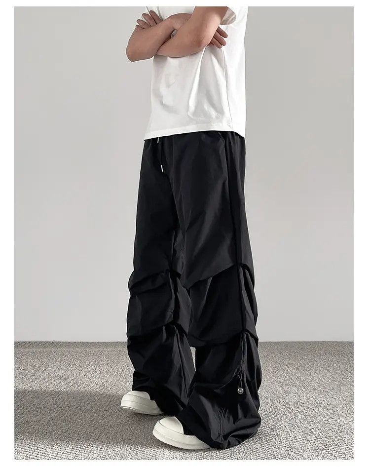 Japanese Brand × Jean Black Baggy Stacked Pants, Pleated Chunky Pants Size US 32 / EU 48 - 3 Thumbnail