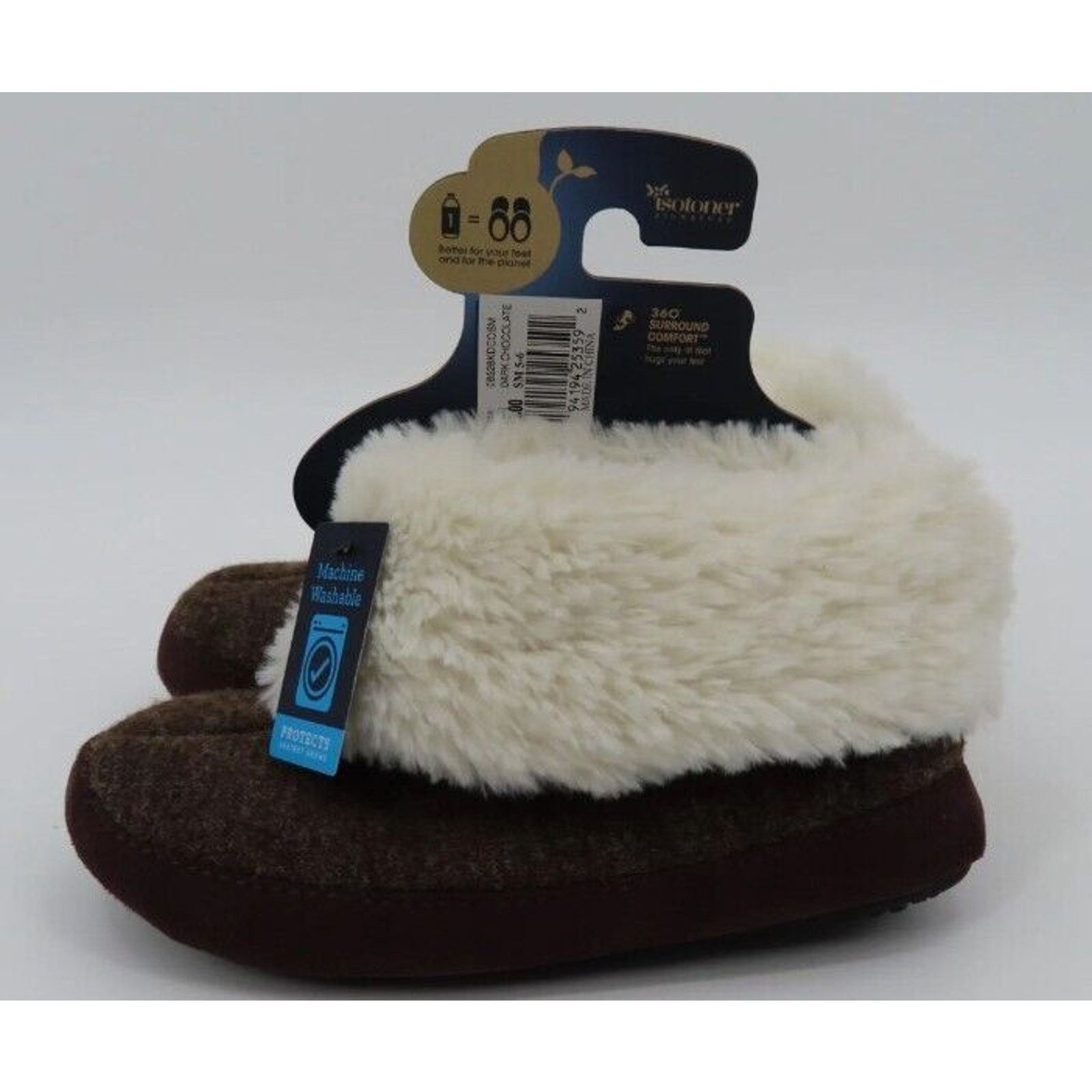 Other Isotoner Slippers Women's S 5-6 Brown Memory Foam Faux Fur Size US 5 / IT 35 - 2 Thumbnail