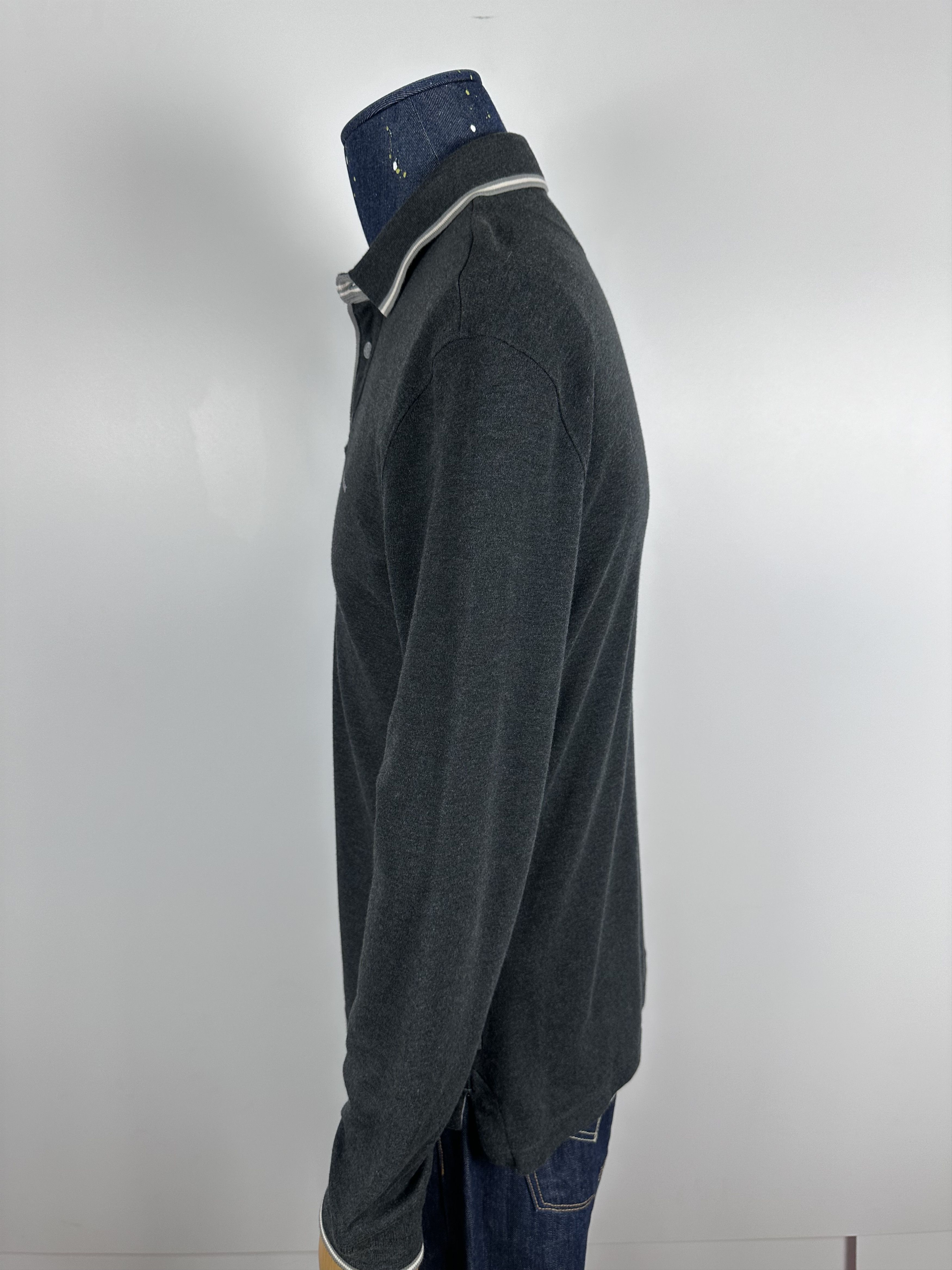 Giorgio Armani Armani Jeans Long Sleeve Polo Mens Shirt Gray Cotton Size XL Size US XL / EU 56 / 4 - 5 Thumbnail