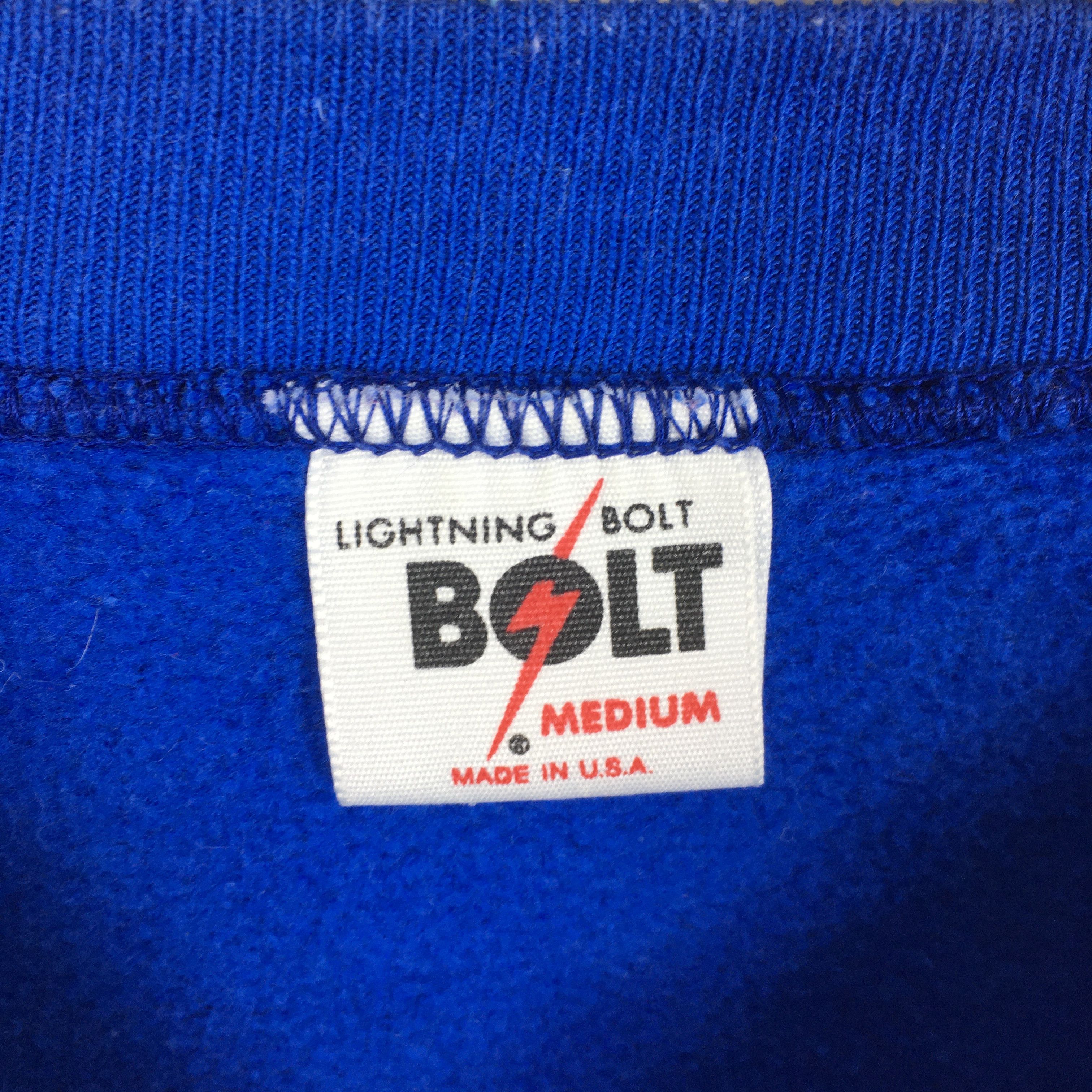 Lightning Bolt × Vintage Vintage 90s Lightning Bolt Blue Sweatshirt Medium Size US M / EU 48-50 / 2 - 5 Thumbnail