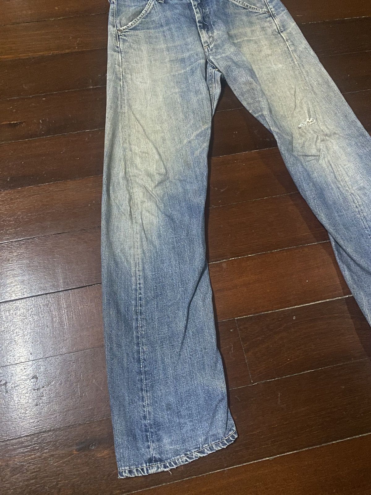 Lee Repro Vintage 50s Lee Jeans Sanforized mud wash distressed Size US 33 - 3 Thumbnail