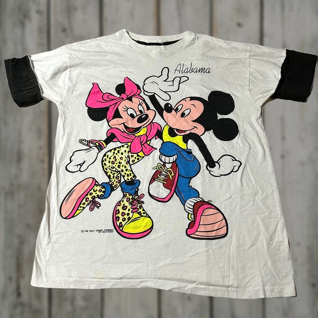 Vintage VINTAGE 90s Mickey and Minnie Alabama Souvenir Shirt L White Mens Size US L / EU 52-54 / 3 - 1 Thumbnail