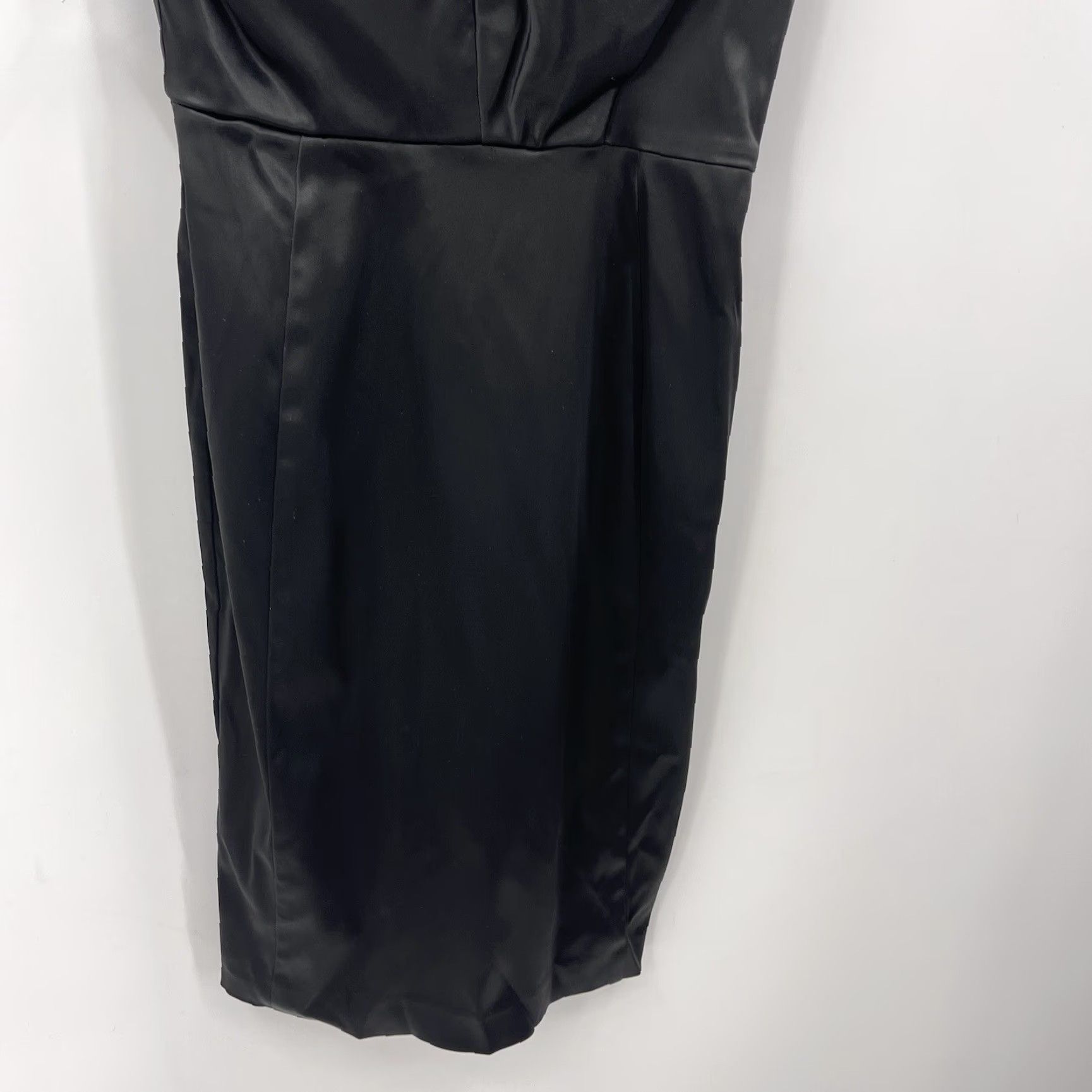 Vintage VINTAGE Dina BAR-El Dress Womens Small S Black Mini One Shoulder 90s y2k Silk Satin Dress Length: Short Sleeveless Party/Cocktail Mens? Girls? Size S / US 4 / IT 40 - 3 Thumbnail