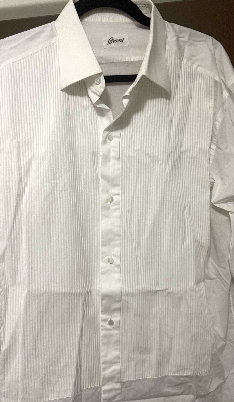Brioni Brioni White Tuxedo Shirt Size 42R - 3 Thumbnail