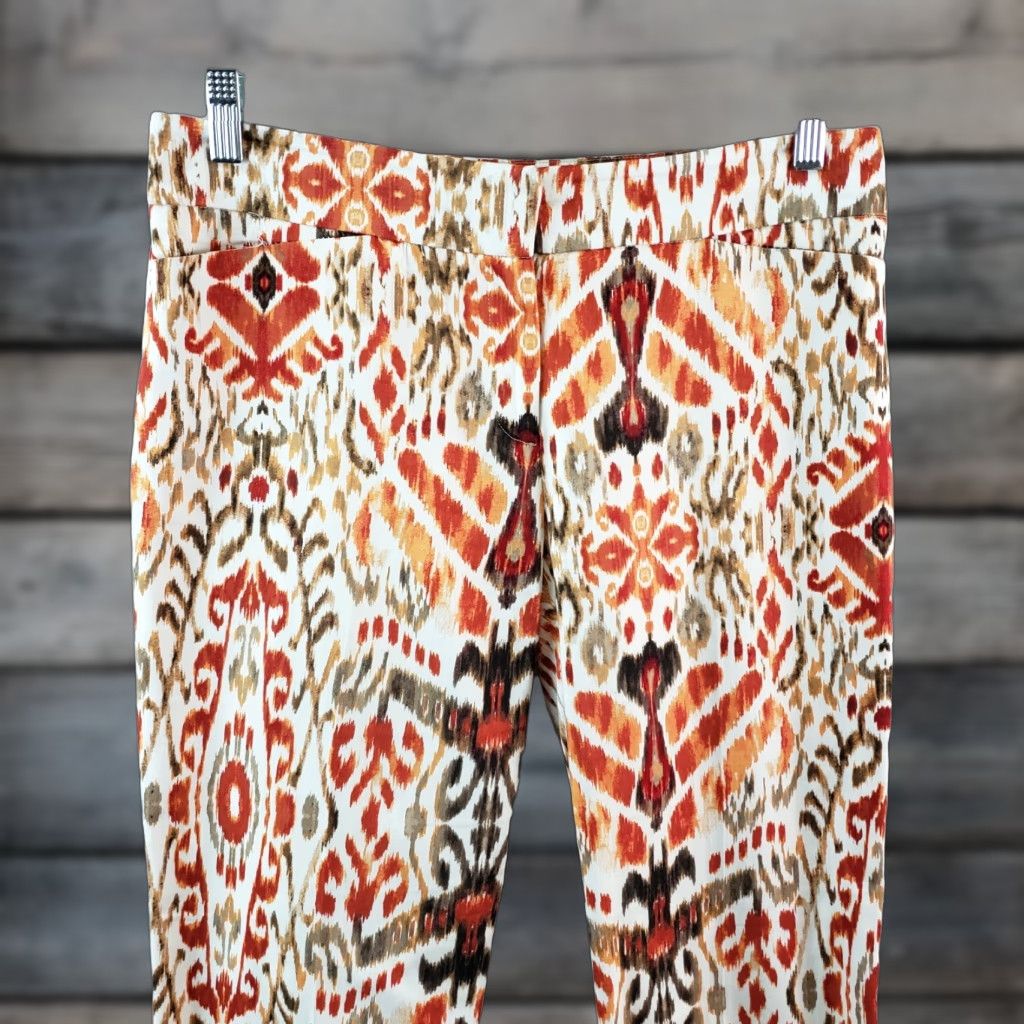 Vintage Chicos Womens Cropped Pants Sz 4 Orange Red Mid Rise Cotton Blend Pants Women Cropped 24 Inseam Mens Womens Size 27" / US 4 / IT 40 - 1 Thumbnail