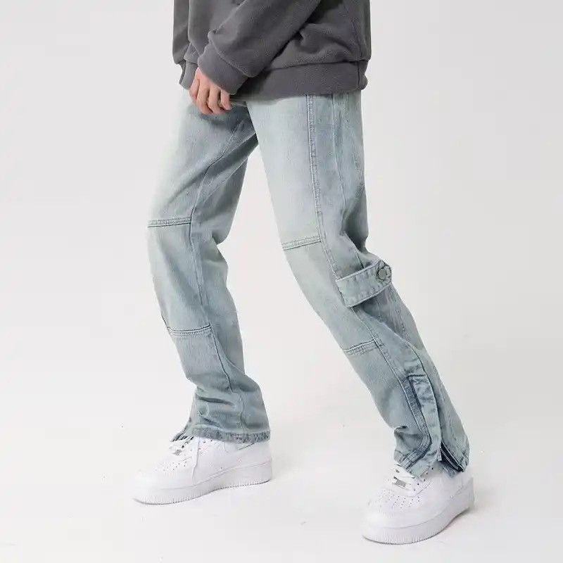 Japanese Brand × Vintage Clothing Ankle Zipper Straight Old Denim Size US 31 - 4 Thumbnail