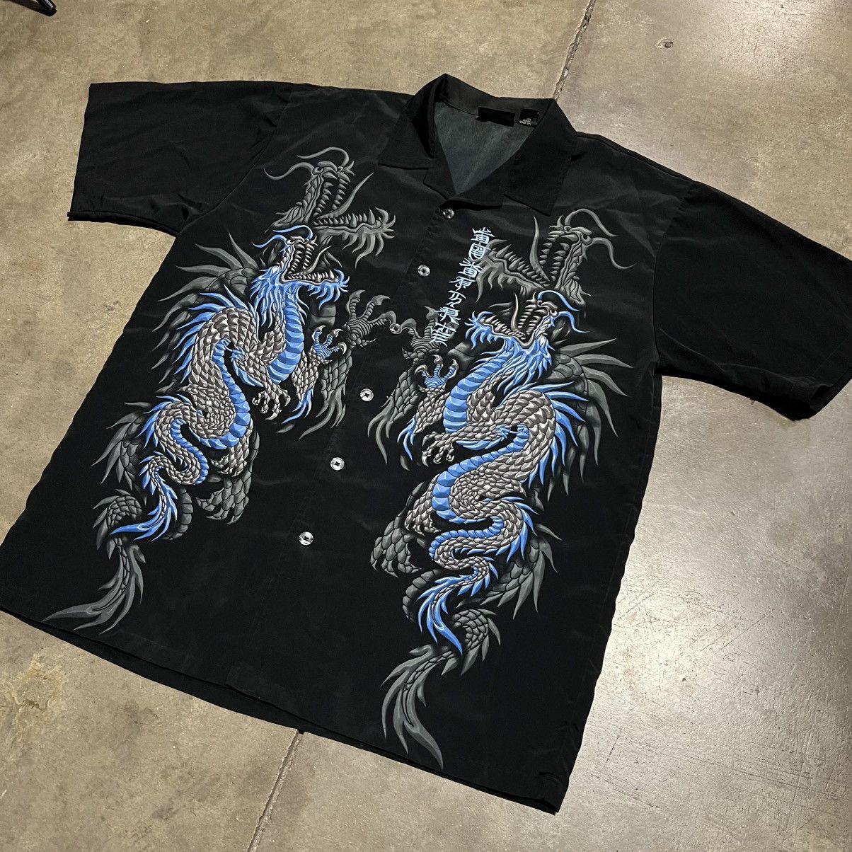 JNCO Vintage ODO Dragon Shirt Button Up Japanese Skater Y2K JNCO Size US XL / EU 56 / 4 - 2 Thumbnail