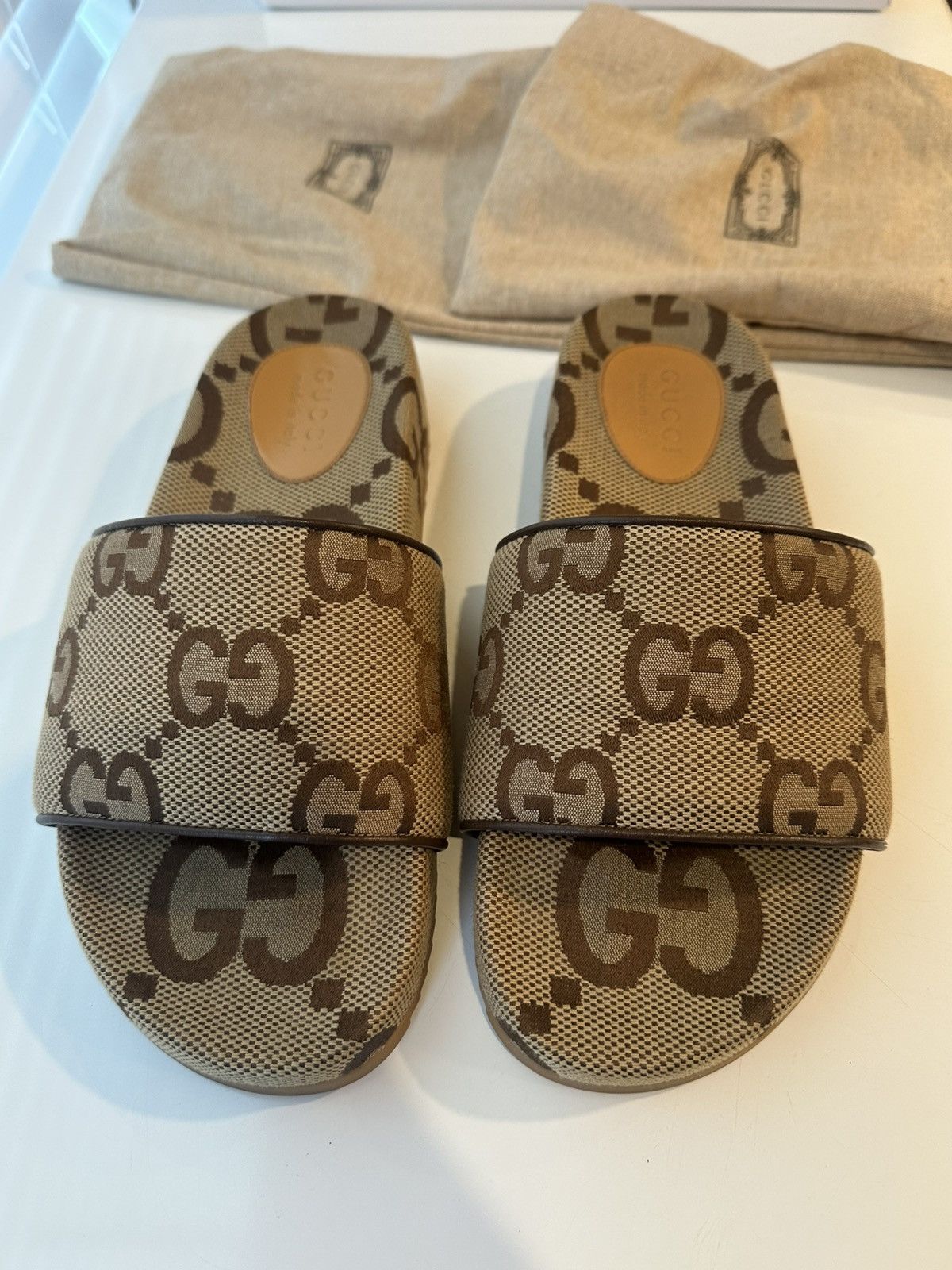 Gucci Gucci GG Canvas Slide Sandal 'Camel Monogram' Size US 8 / EU 41 - 3 Thumbnail