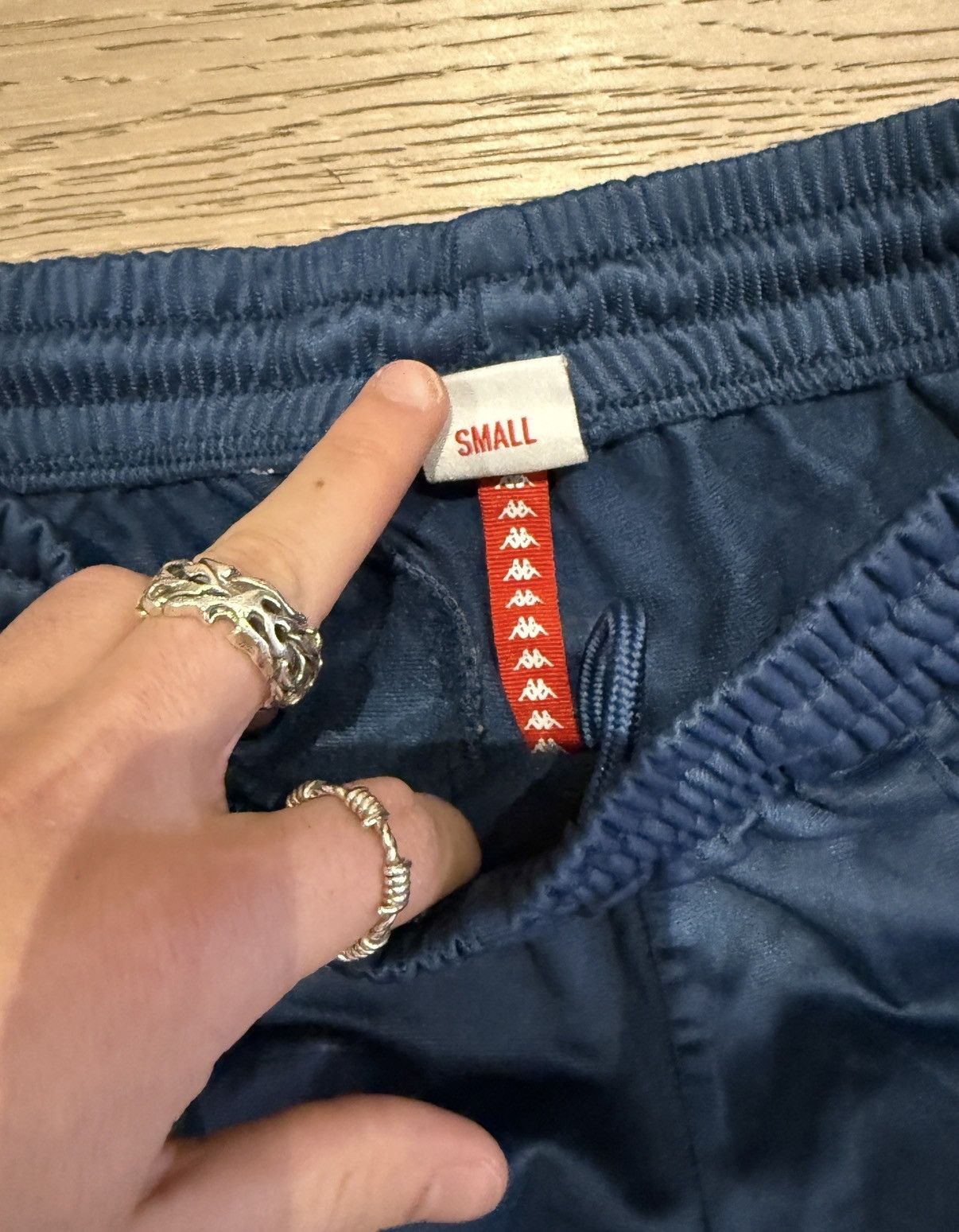 Kappa Kappa Track Pants Navy Side Tape Joggers (Size S) Size US 28 / EU 44 - 4 Thumbnail