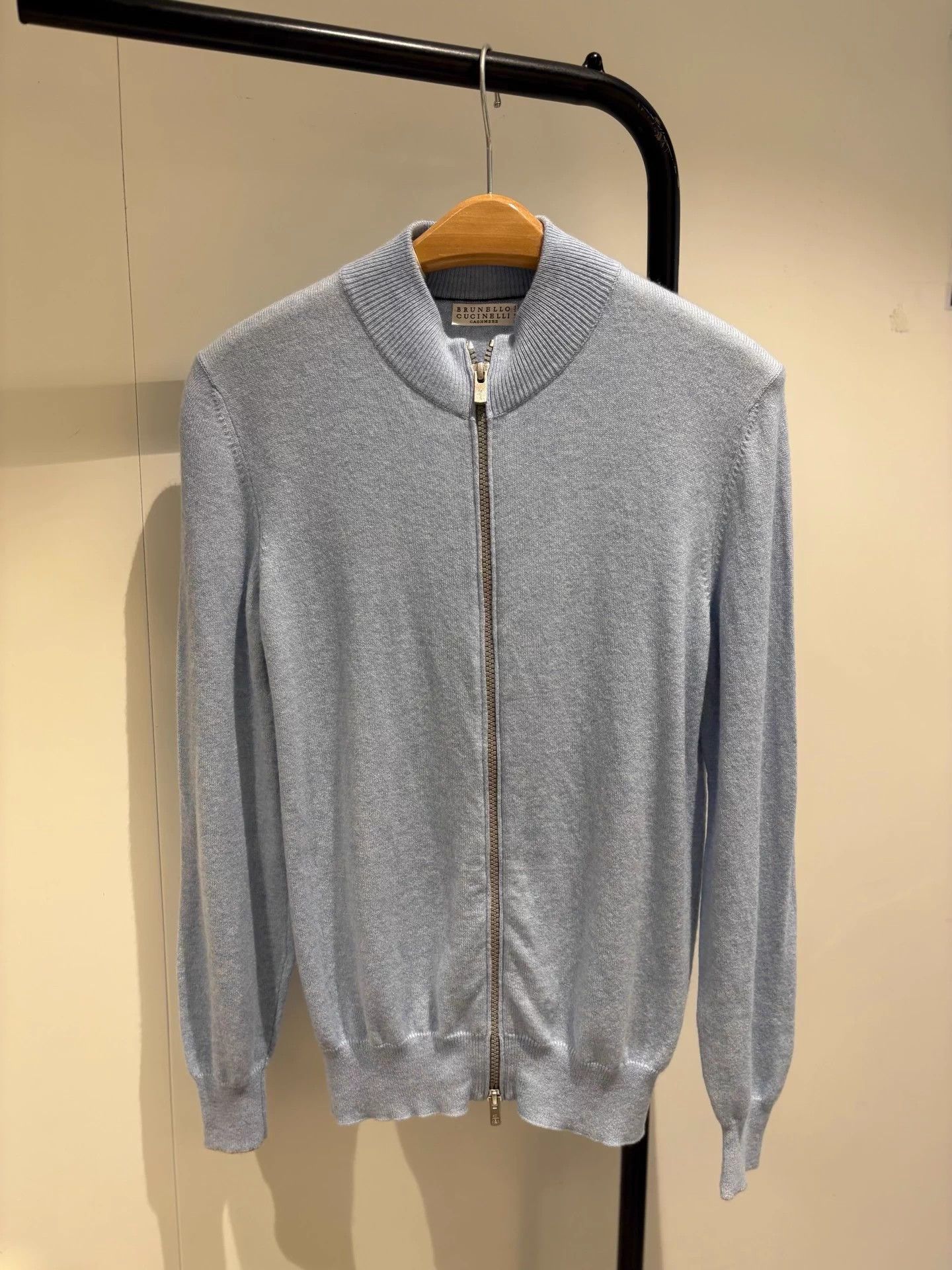 Brunello Cucinelli Brunello Cucinelli Lt. Blue Cashmere Zip Sweater 12Y (A) DS Size XXS / US 00 / IT 34 - 1 Thumbnail