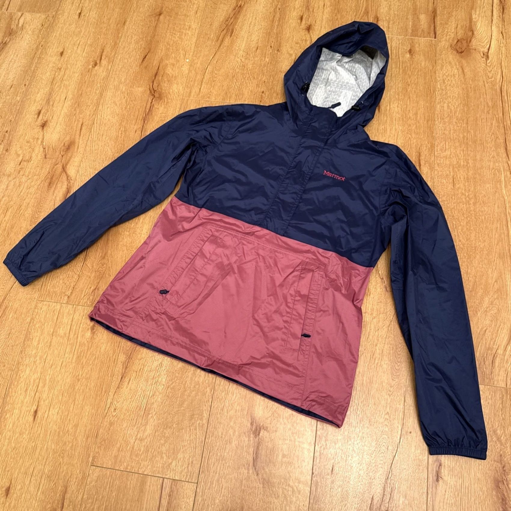 Marmot Marmot PreCip Eco Hooded Packable Rain Jacket Navy Blue Pink Half Zip XS Jacket Teens L Blue Hooded Rainwear Mens? Size L / US 10 / IT 46 - 2 Thumbnail