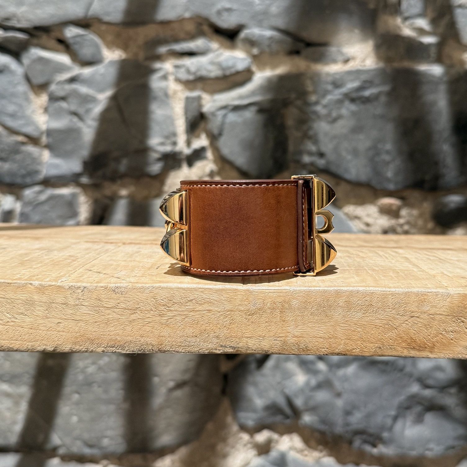 Hermes Hermès Barenia Leather Collier de Chien GHW Bracelet - SMALL Size ONE SIZE - 3 Thumbnail