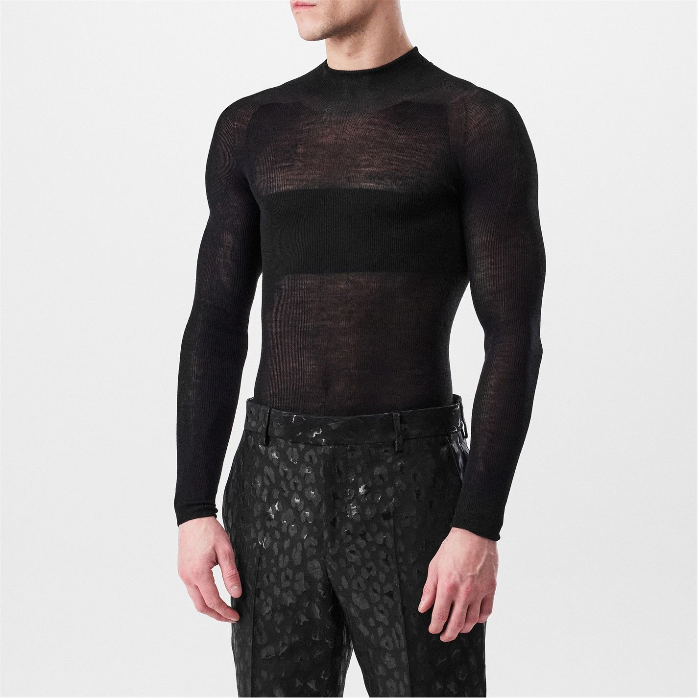 Versace o1g2r1mq0526 Virgin Wool Jumper in Black Size US XL / EU 56 / 4 - 3 Thumbnail