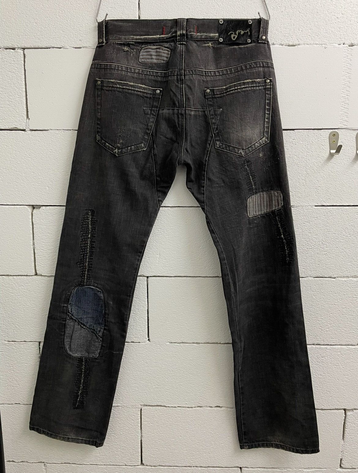 Bray Steve Alan × Designer Designer Distressed Denim Patchwork Size US 33 - 6 Thumbnail