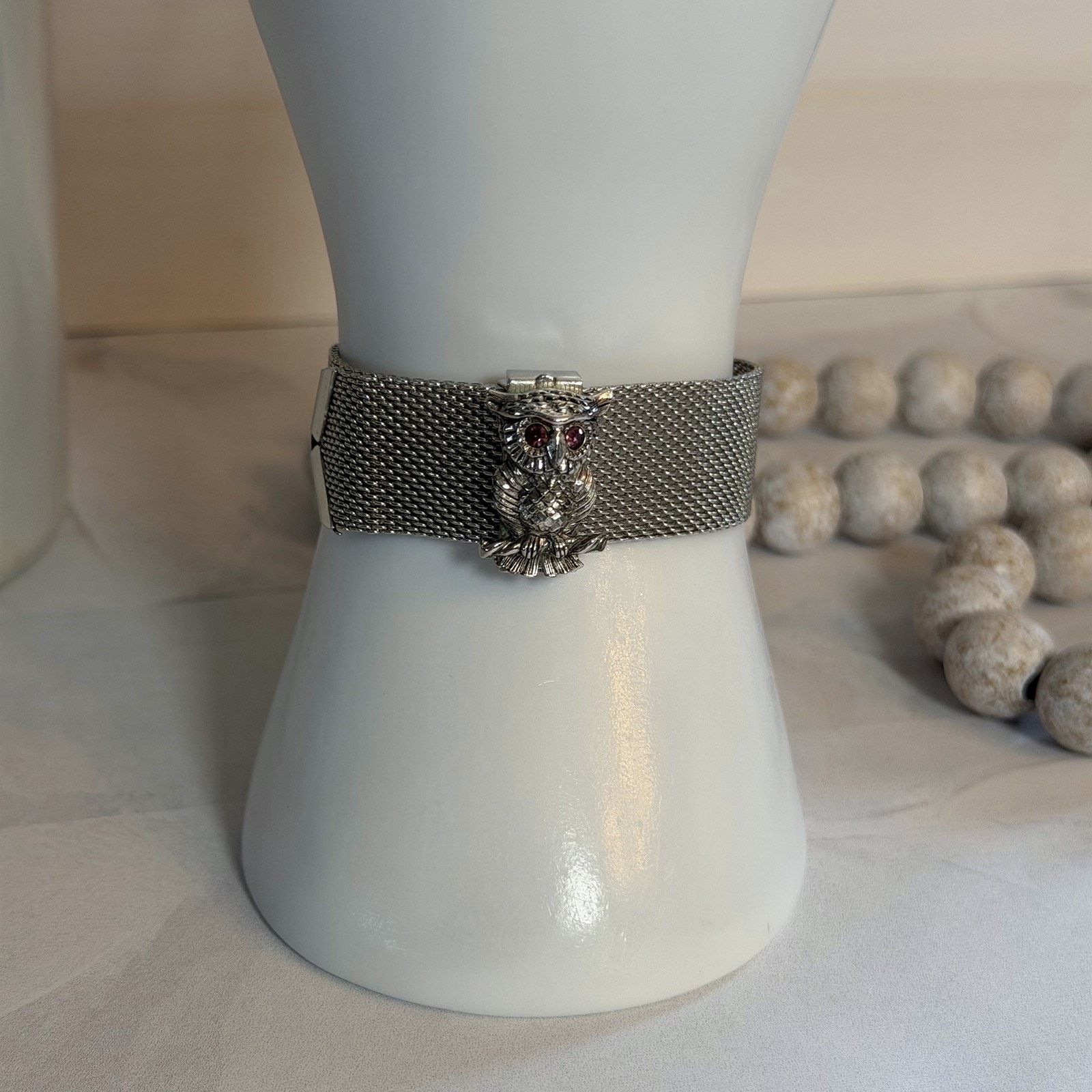 Vintage VTG 1972 Sarah Coventry Nocturne Silver-Tone Owl Bracelet Size ONE SIZE - 1 Thumbnail