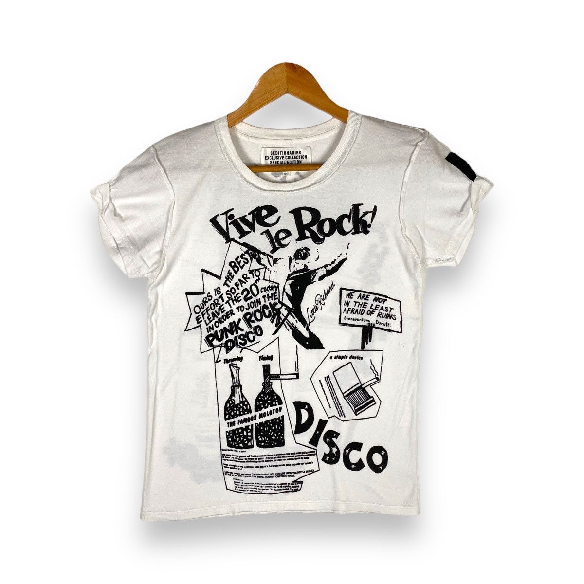image of Seditionaries Vive Le Rock Disco Exclusive Collection Tee in White, Men's (Size XS)