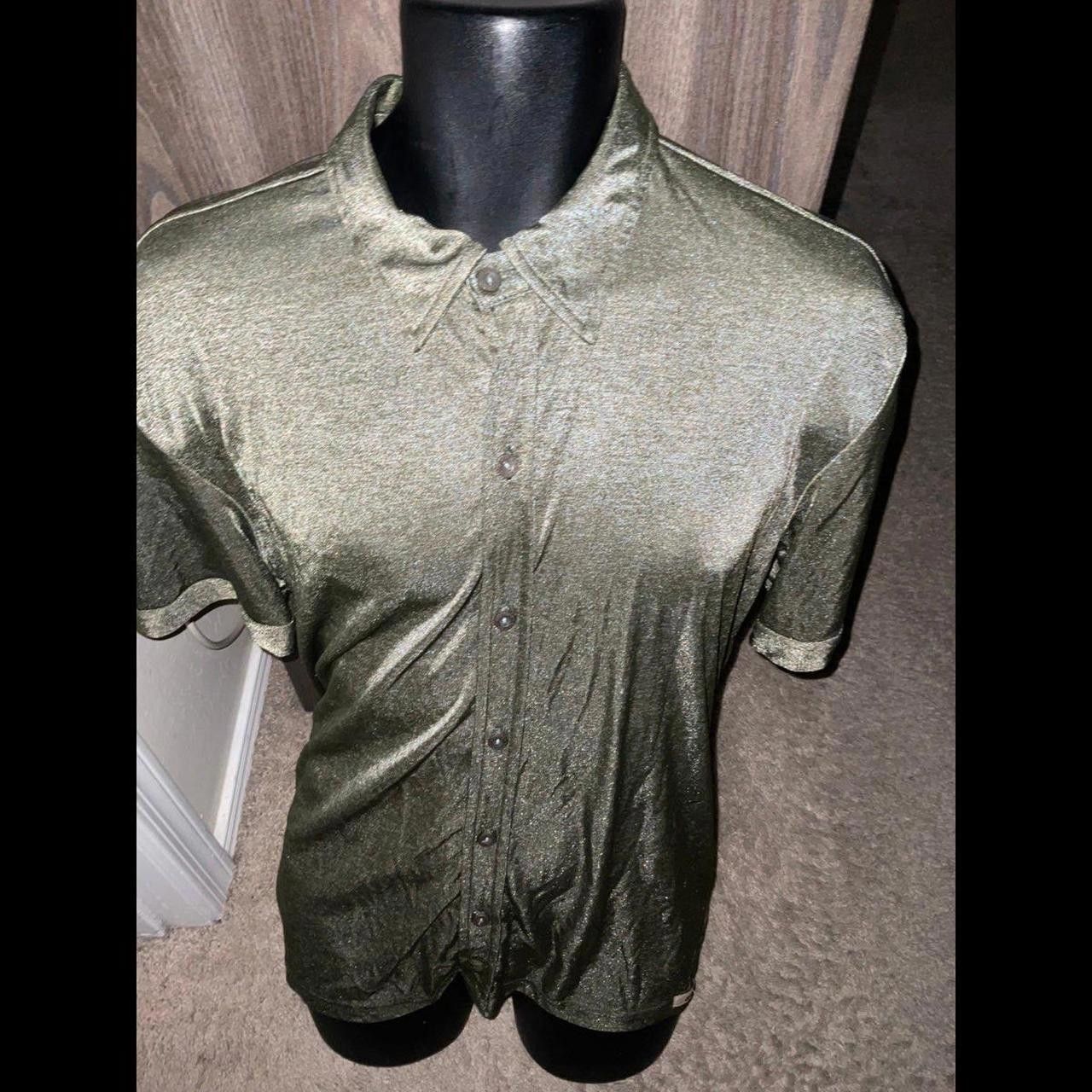 No Fear Mens Used Green Button Down Size US L / EU 52-54 / 3 - 1 Thumbnail