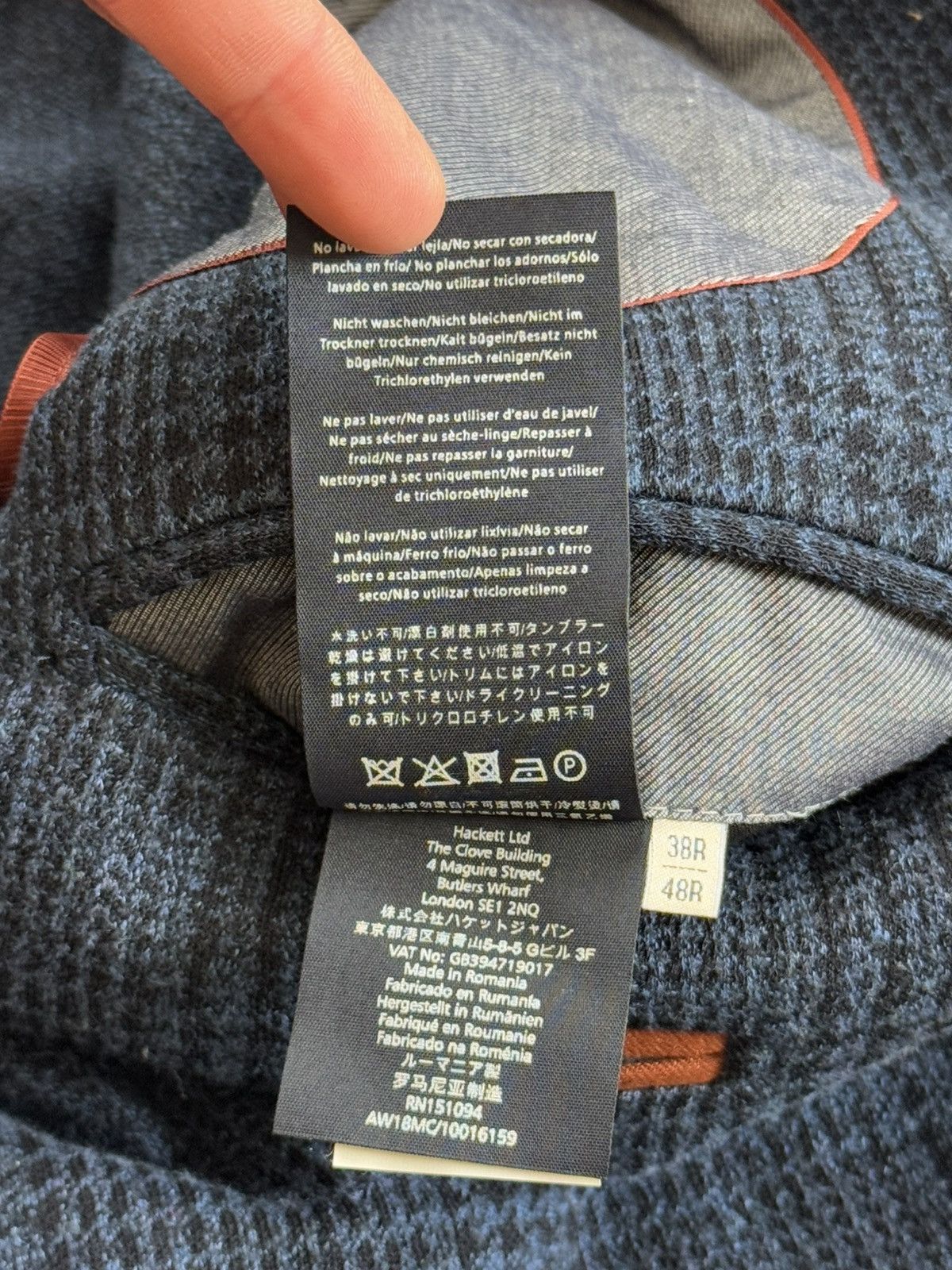 Designer × Hackett Hackett 38R MYF checkered knitwear blazer jacket button Size 38R - 13 Thumbnail