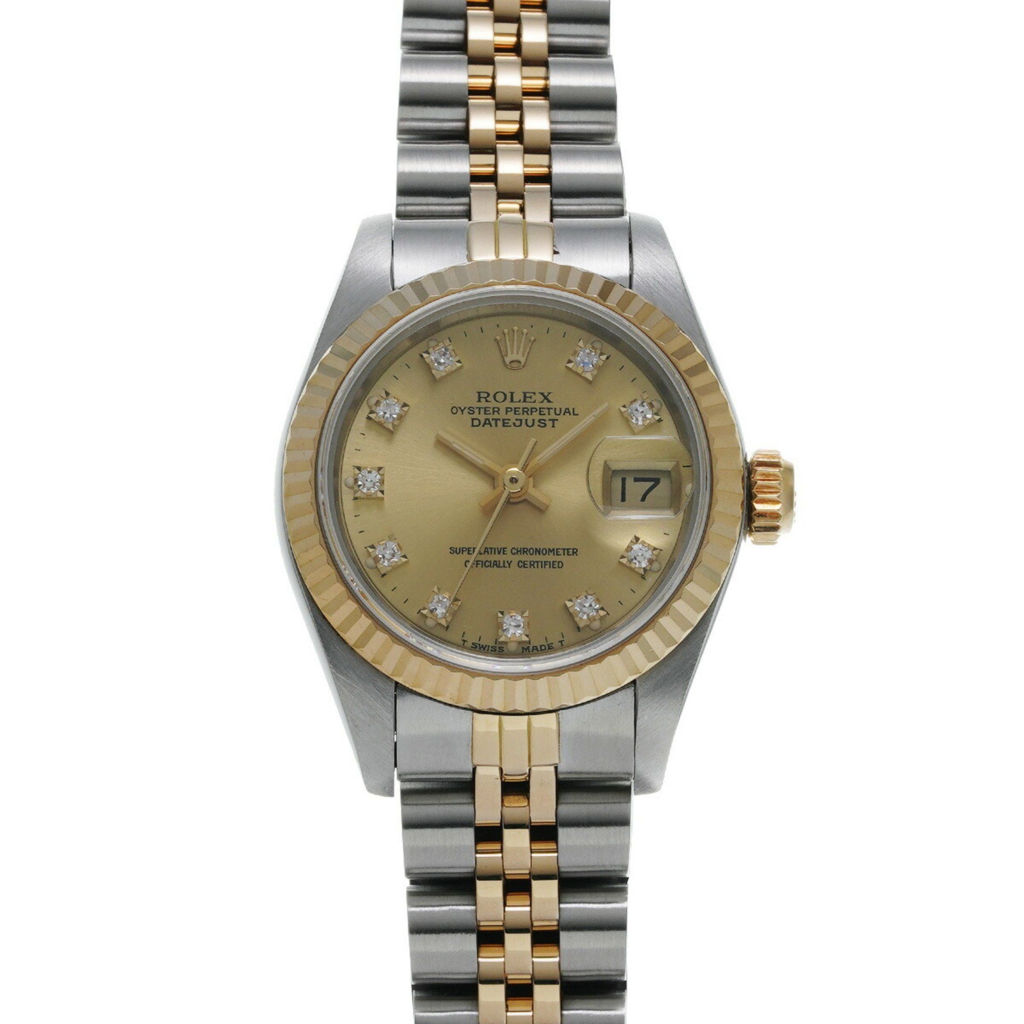 Rolex Datejust 10P Diamond 69173G R Series (Manufactured Around 1987) Champagne/diamond Ladies Watch Automatic, Women's