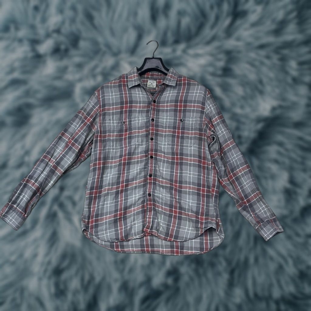 J.Crew J. Crew Shirt Men Plaid Flannel Button-Up L Red Slim Long Sleeve Shirt Mens Size US L / EU 52-54 / 3 - 1 Thumbnail