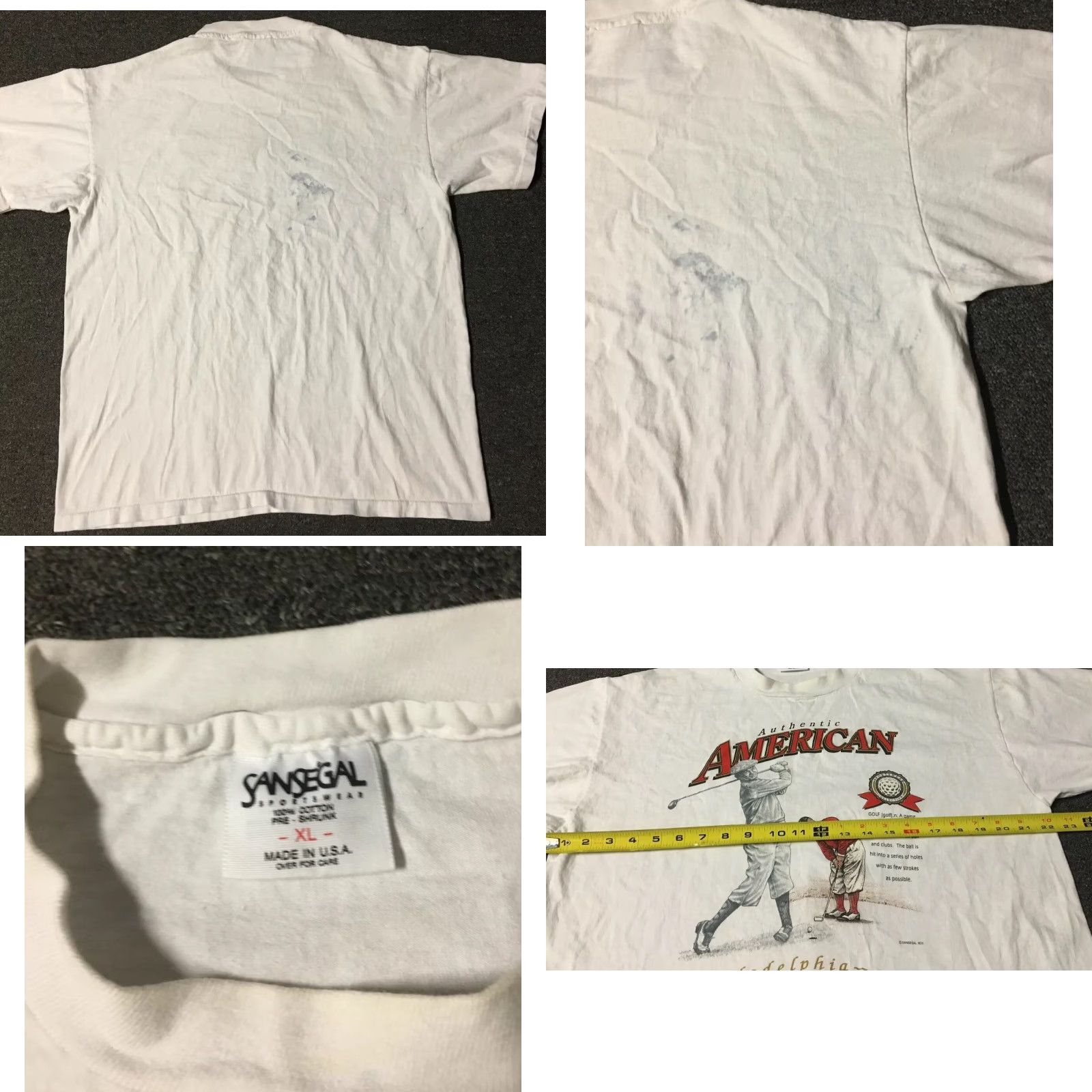 Vintage VINTAGE Philadelphia Golf Faded Distressed Shirt XL USA 90s Grunge Single Stitch White Men T-Shirt Size US XL / EU 56 / 4 - 8 Thumbnail