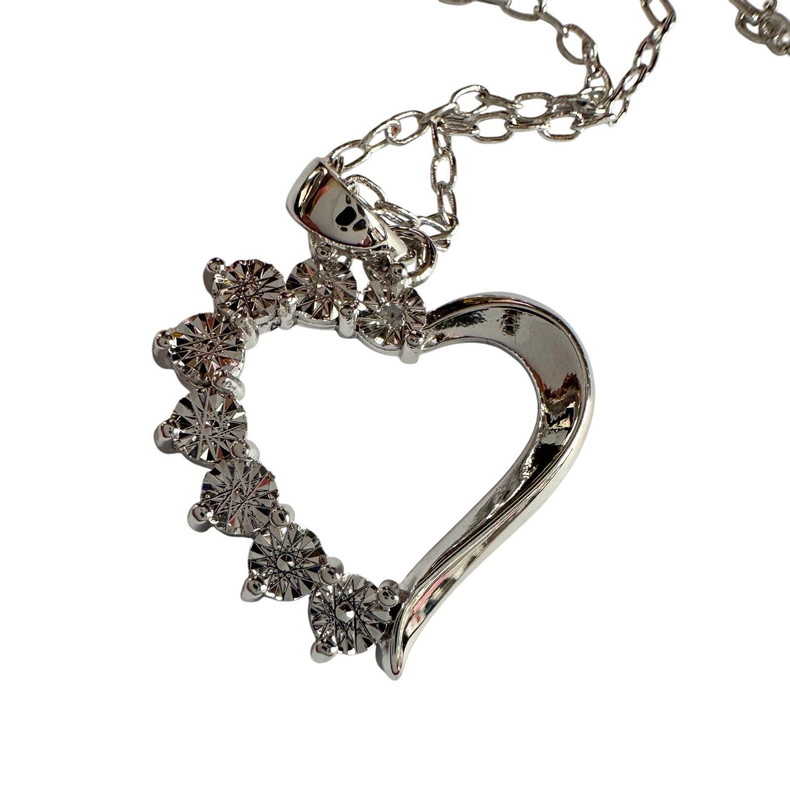 Other Beautiful Heart Necklace - Illusion Set Diamond Accent Size ONE SIZE - 10 Thumbnail