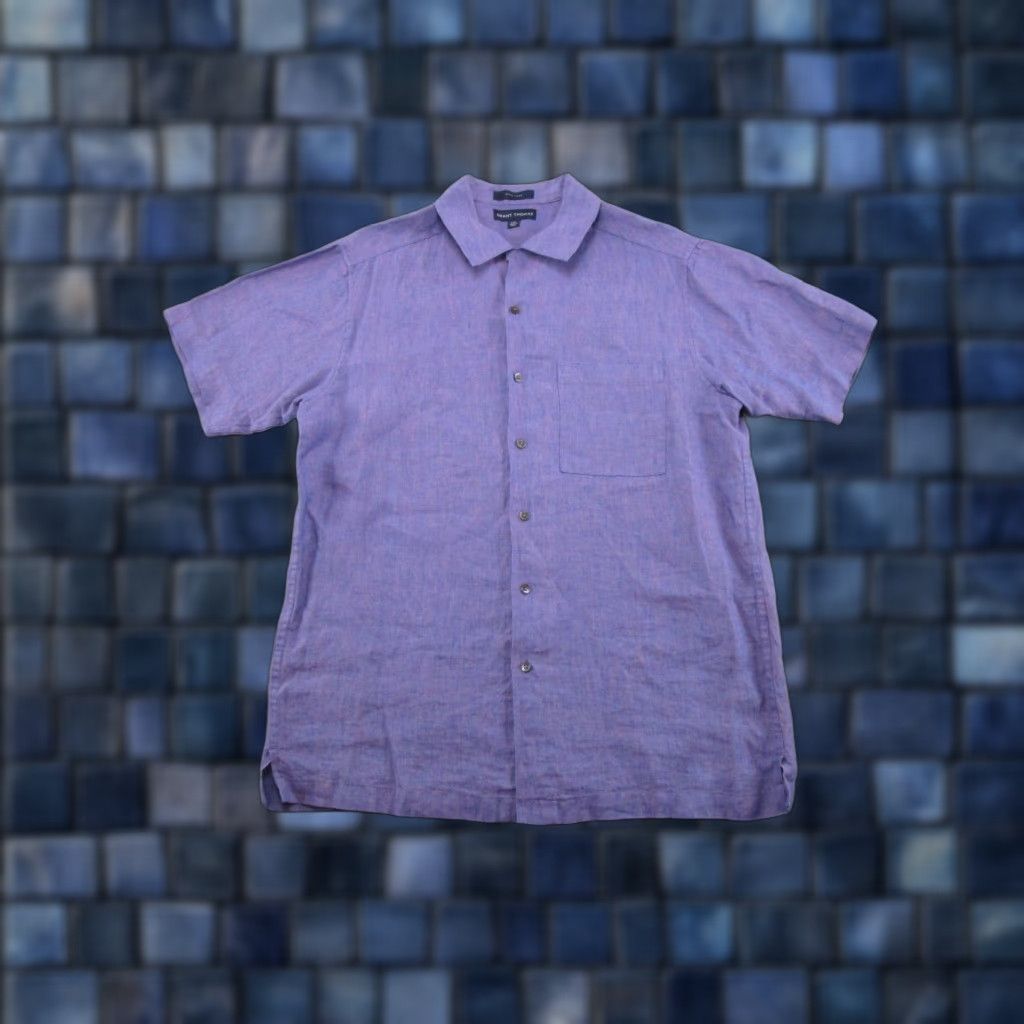 Vintage Grant Thomas Mens 2XL Pure Linen Button Down Shirt Lightweight Purple Size US XXL / EU 58 / 5 - 1 Thumbnail