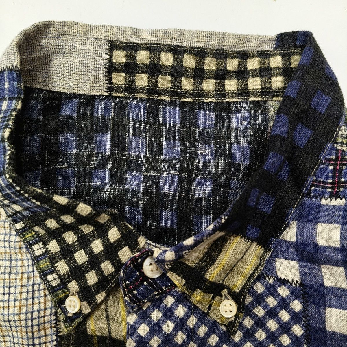 Japanese Brand Vintage 90's Japanese Papas Patchwork Button Up Shirt Size US M / EU 48-50 / 2 - 8 Thumbnail