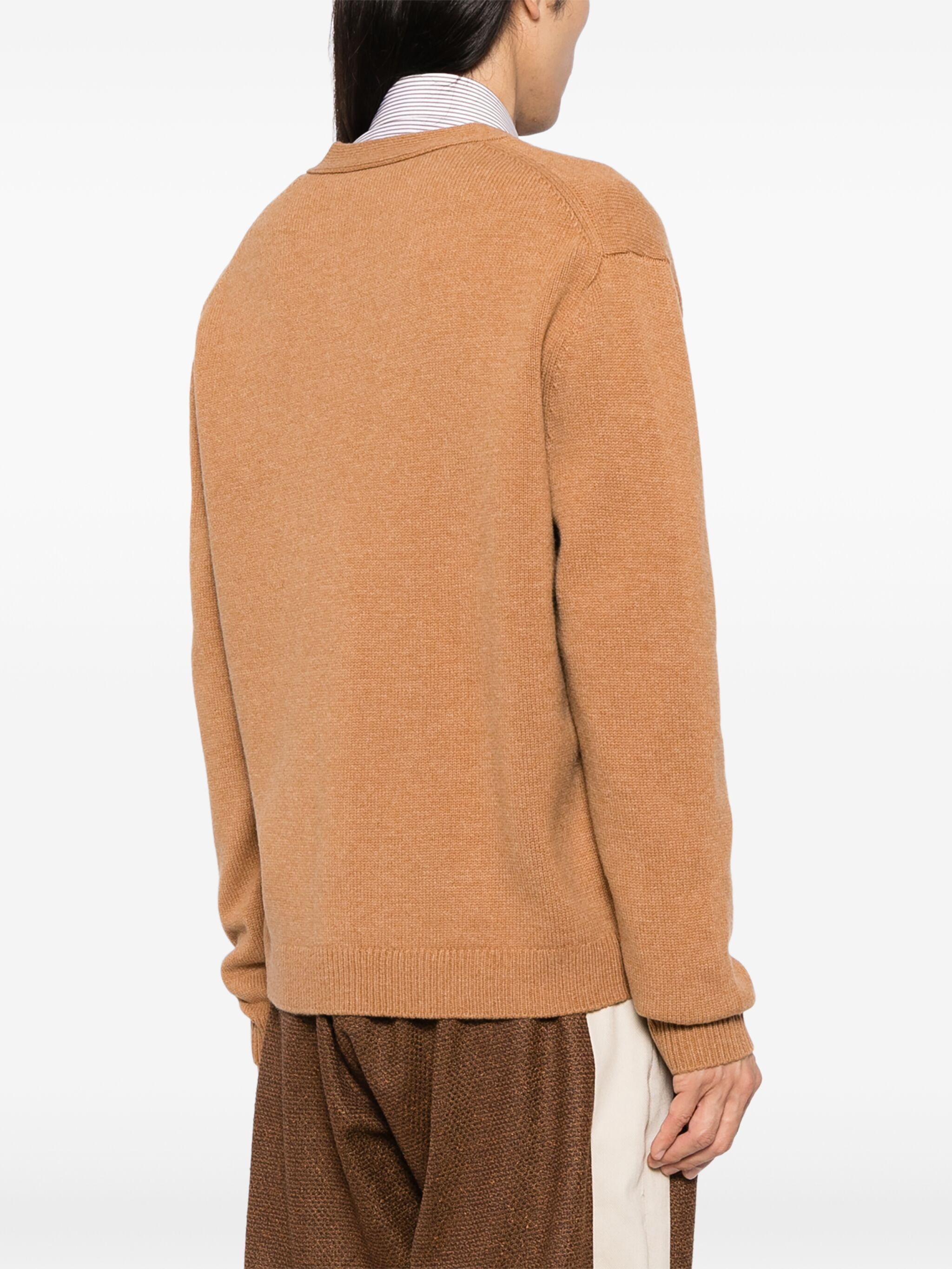 Maison Kitsune o1s22i1n1124 Fox Head Wool Cardigan in Brown Size US S / EU 44-46 / 1 - 4 Thumbnail