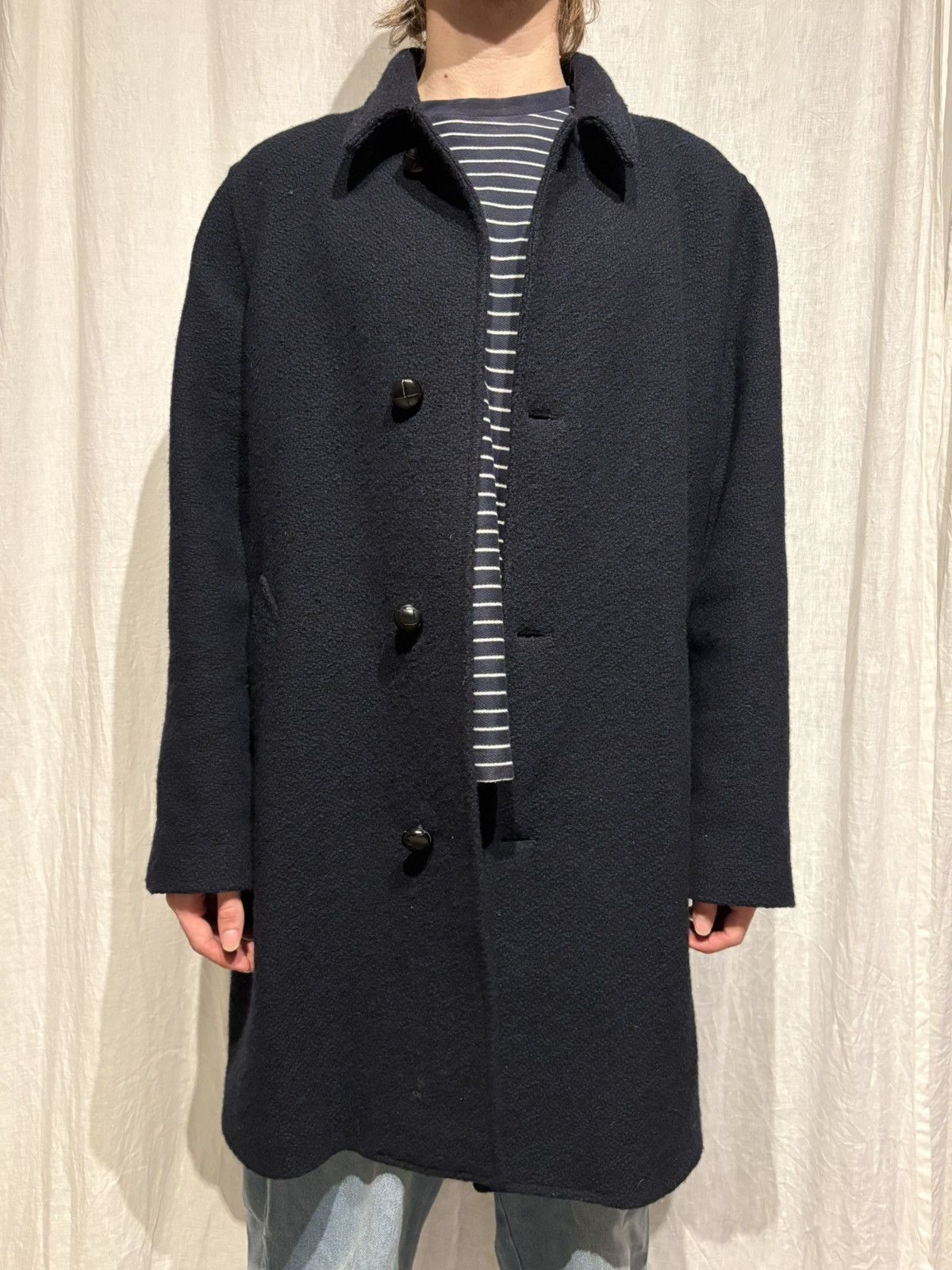 MP Massimo Piombo Massimo Piombo Alpaca navy coat WOOL Size US L / EU 52-54 / 3 - 1 Thumbnail