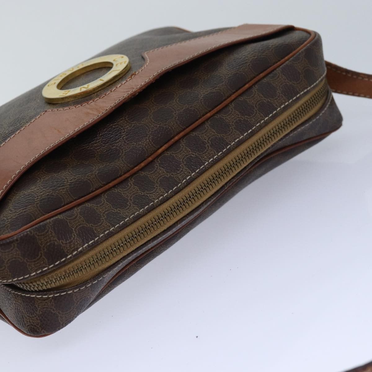 Celine CELINE Macadam Canvas Shoulder Bag Pvc Leather Brown Gold Size ONE SIZE - 6 Thumbnail
