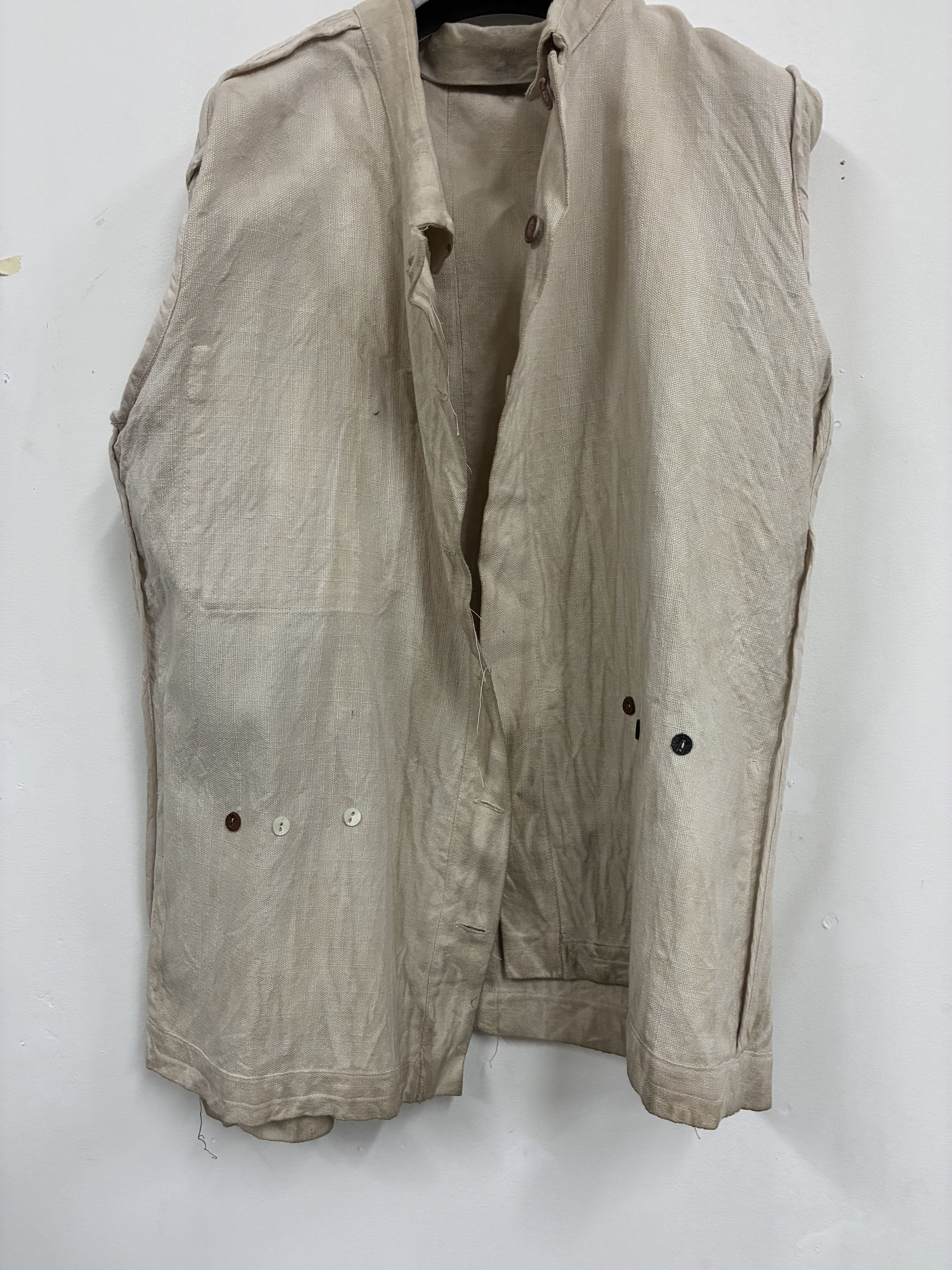 Mavranyma MAVRANYMA - Hand dyed wool linen jacket - light brown / sand Size US M / EU 48-50 / 2 - 8 Thumbnail