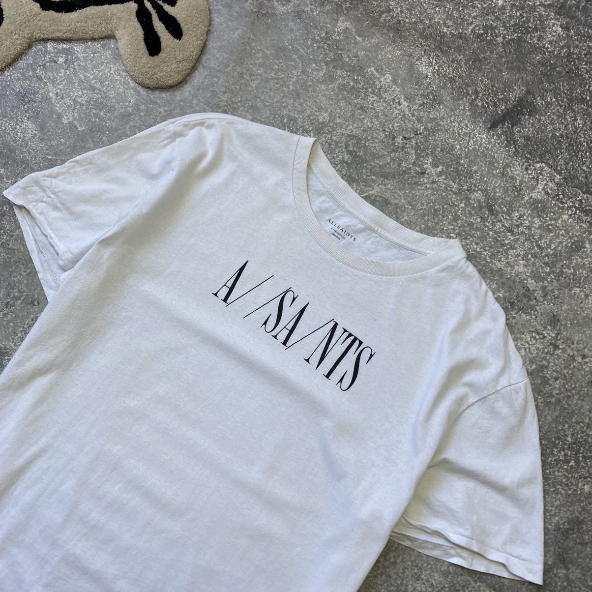 Allsaints Designer Allsaints Big Logo y2k luxury Streetwear tee Size US M / EU 48-50 / 2 - 2 Thumbnail
