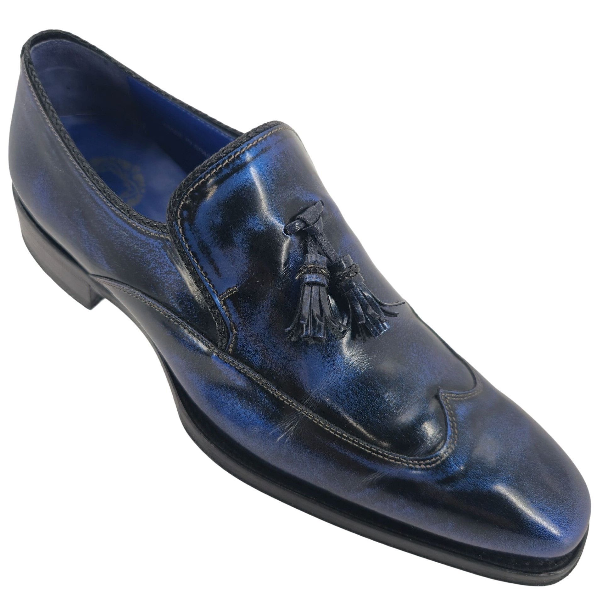 Mezlan Mezlan Custom Marbleized Blue Leather Dress Shoe 8.5 Wingtip Size US 8.5 / EU 41-42 - 1 Thumbnail