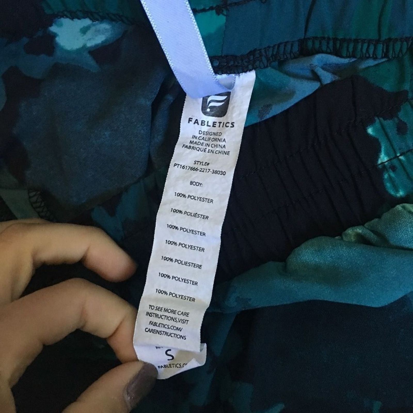 Fabletics Fabletics Green and Black Abstract Wide-Leg Pants | Size S Size 27" / US 4 / IT 40 - 4 Thumbnail
