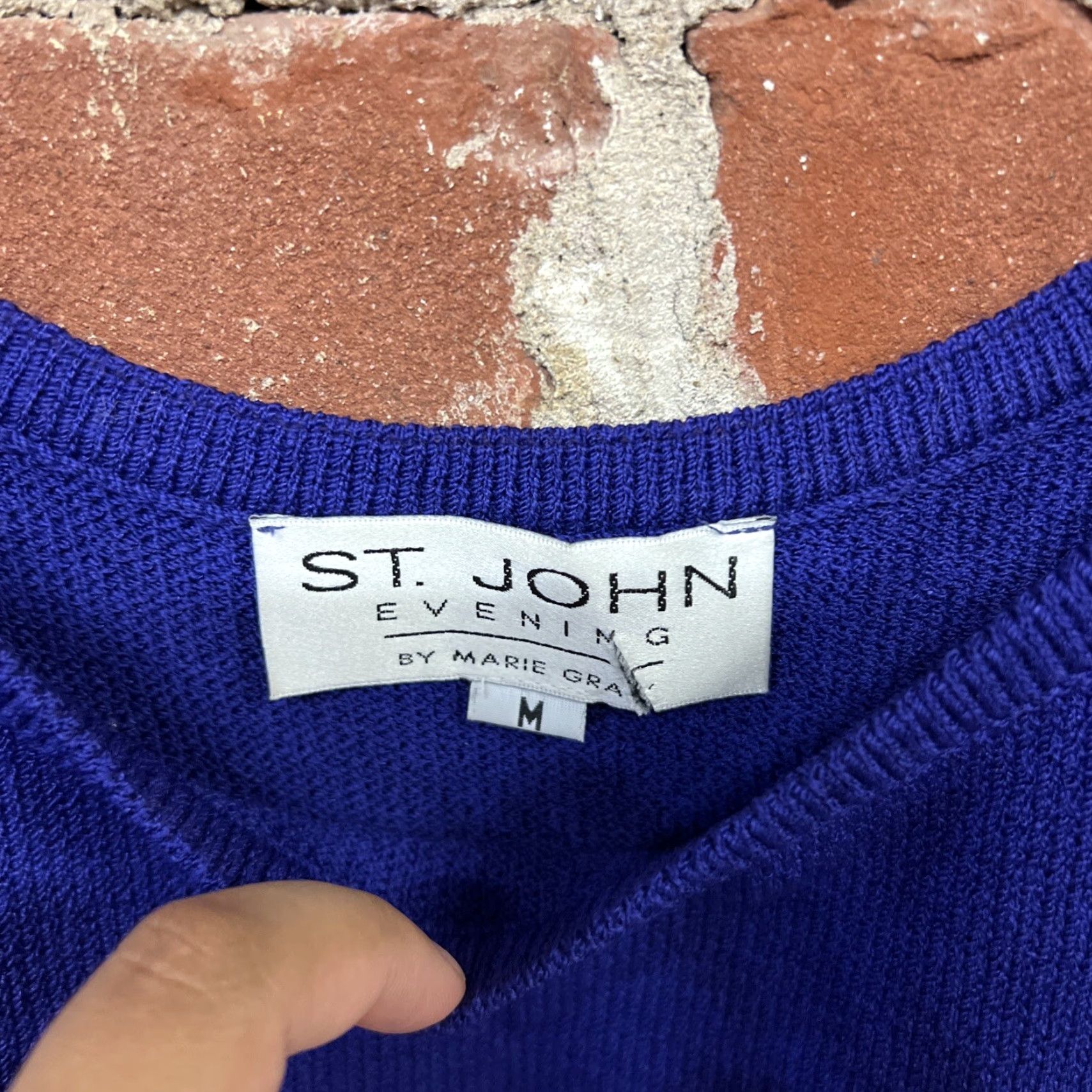 St. John St. John Blue Wool Blend Knit Tank Top Blouse Medium P Size M / US 6-8 / IT 42-44 - 2 Thumbnail