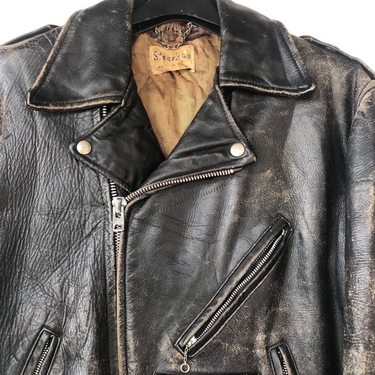 Leather × Vintage Steerhide Vintage Double Collar Leather Jacket Size US M / EU 48-50 / 2 - 7 Thumbnail