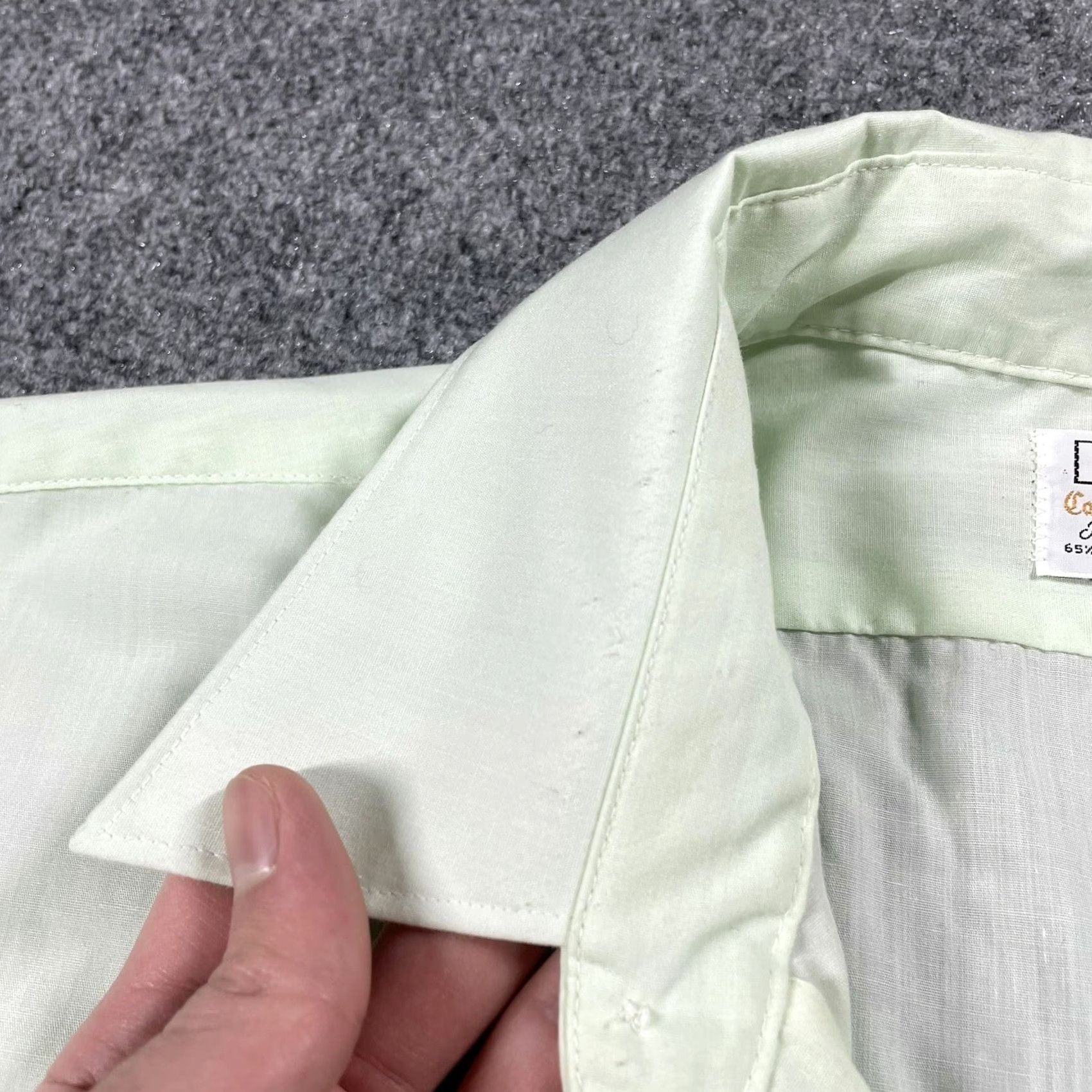 Atomic VINTAGE Wieboldt's Cambridge Collection Shirt Large Green Mod Atomic Short Sl 1960s Cotton Blend Sanforized Mens Size US L / EU 52-54 / 3 - 6 Thumbnail