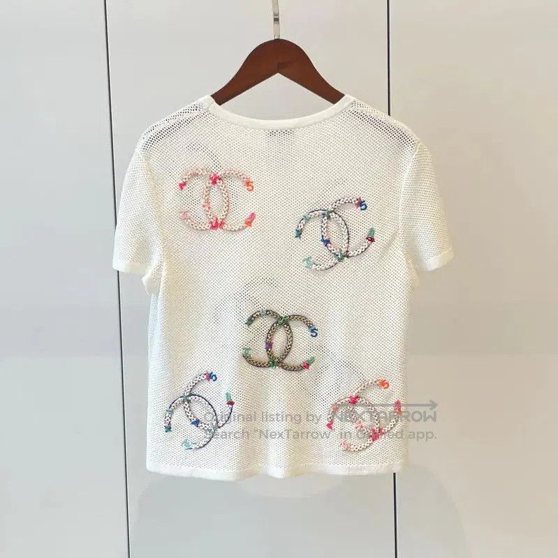 Chanel Chanel Summer White Short Sleeve T-Shirt . Size XS / US 0-2 / IT 36-38 - 2 Thumbnail