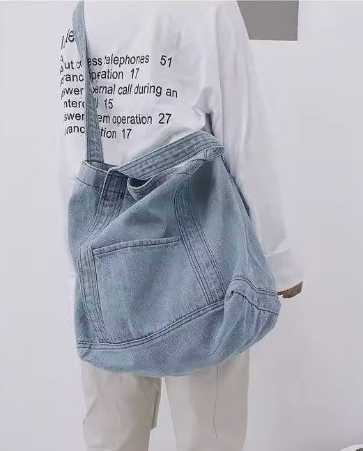 Vintage Denim Light Blue Shoulder Bag, Women's