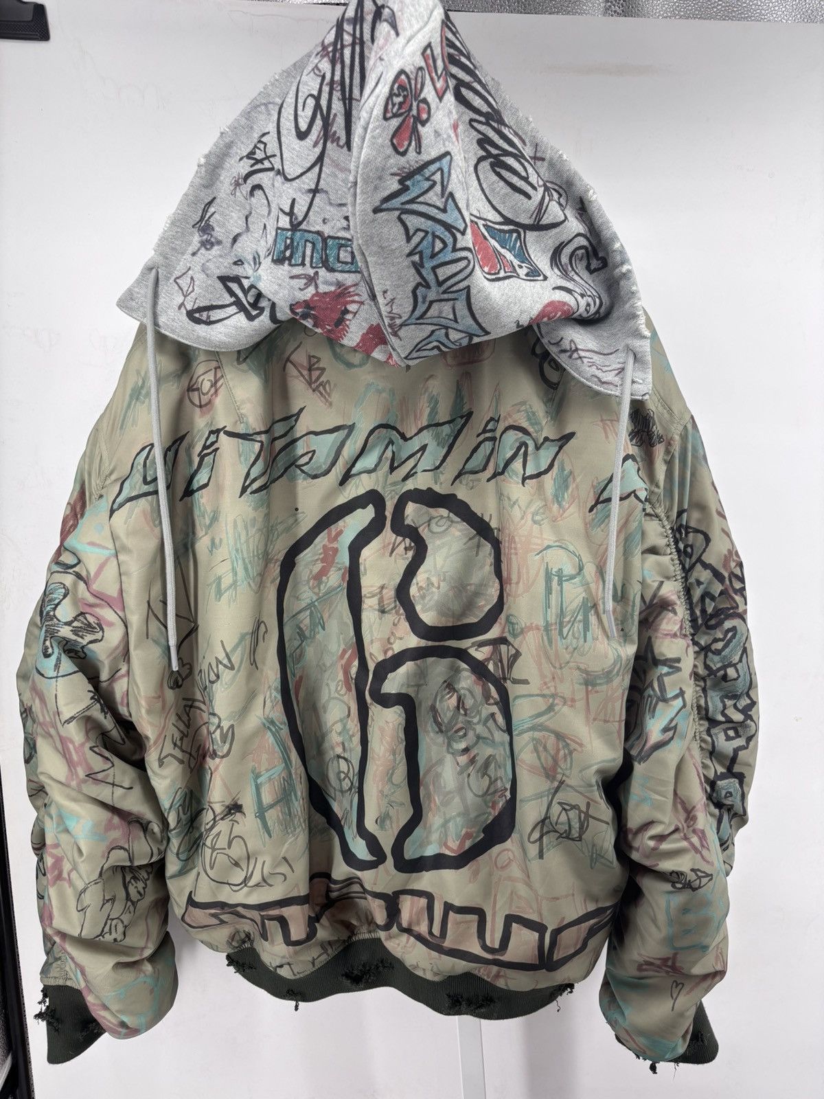 Mowalola Mowalola Graffiti Bomber Army Green Size US XL / EU 56 / 4 - 5 Thumbnail