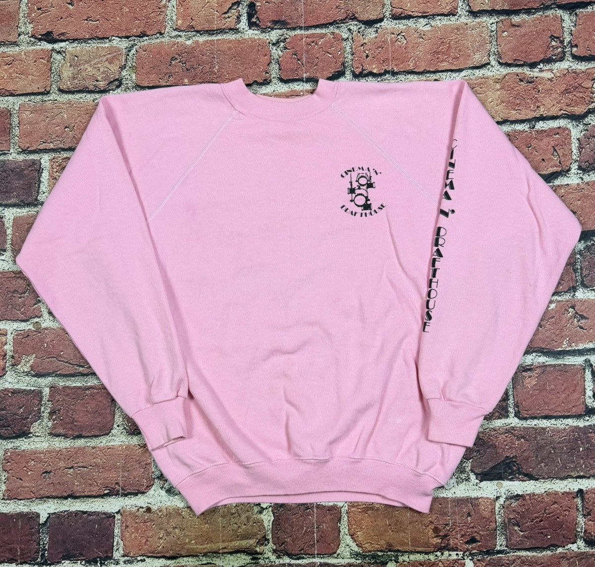 Hanes Vintage 80s Cinema N Drafthouse Crewneck USA Pink Sweatshirt Size US XL / EU 56 / 4 - 2 Thumbnail