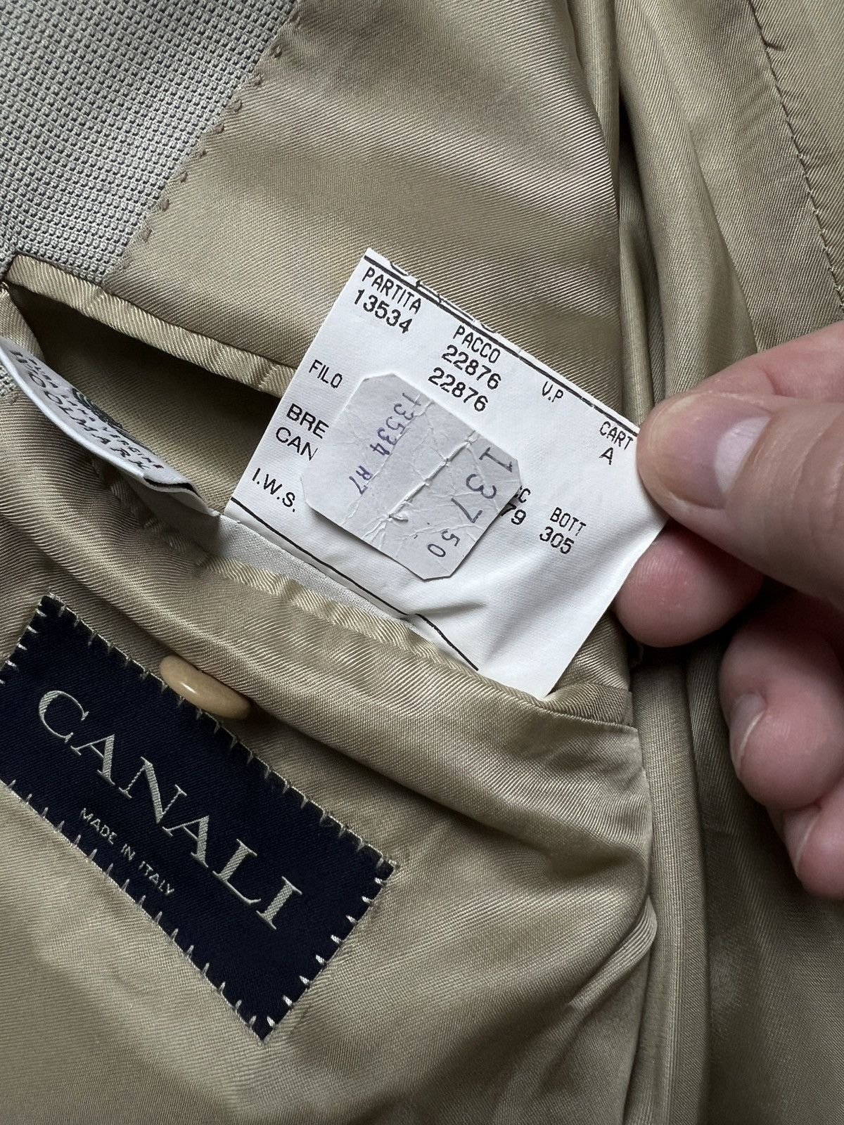 Canali Canali Italy Beige Wool Classic Blazer Jacket Size 50R - 16 Thumbnail