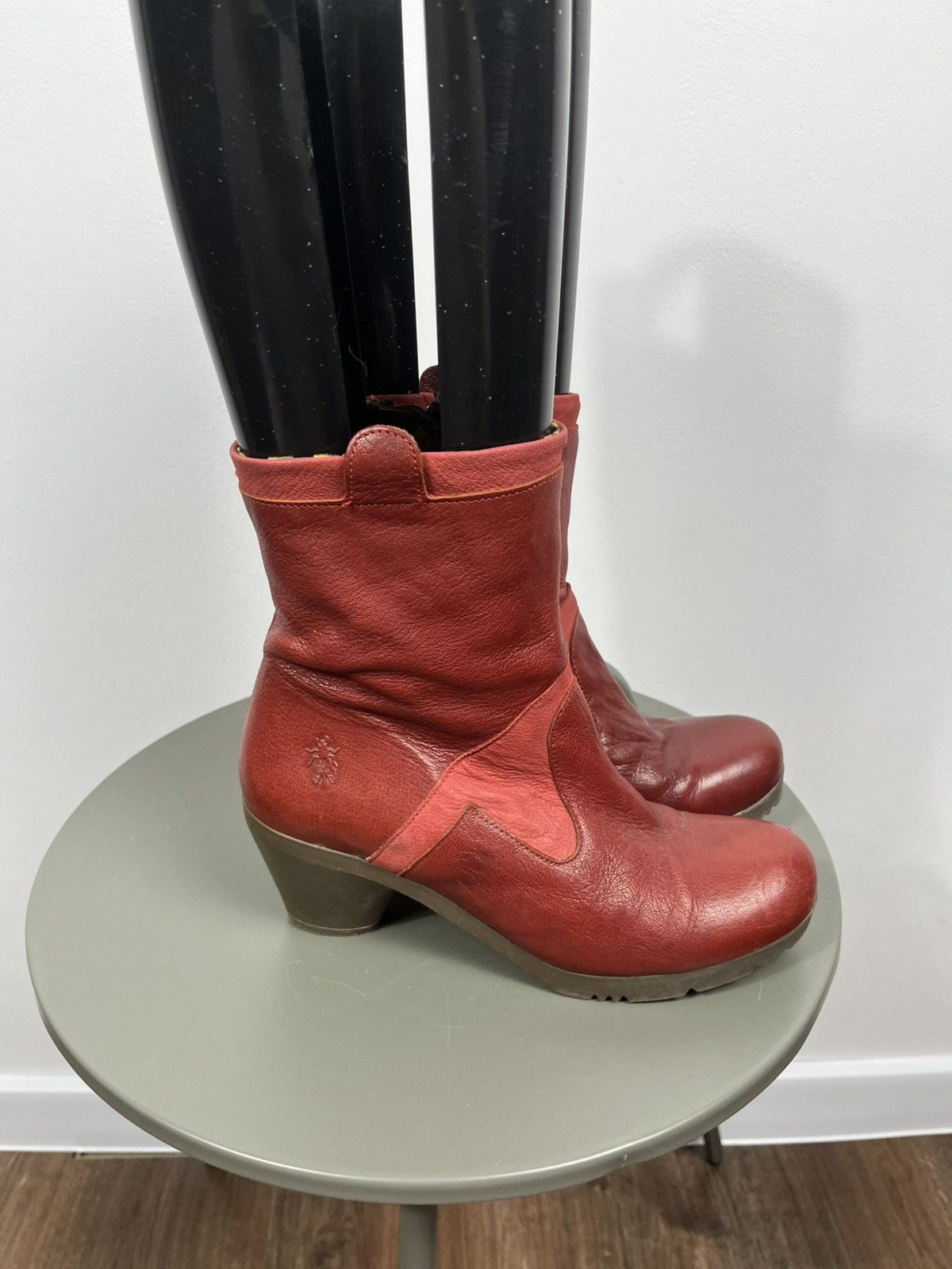 Fly London Fly London Womens Red Leather Mid Calf Heeled Boots EU 39 Size US 8 / IT 38 - 6 Thumbnail