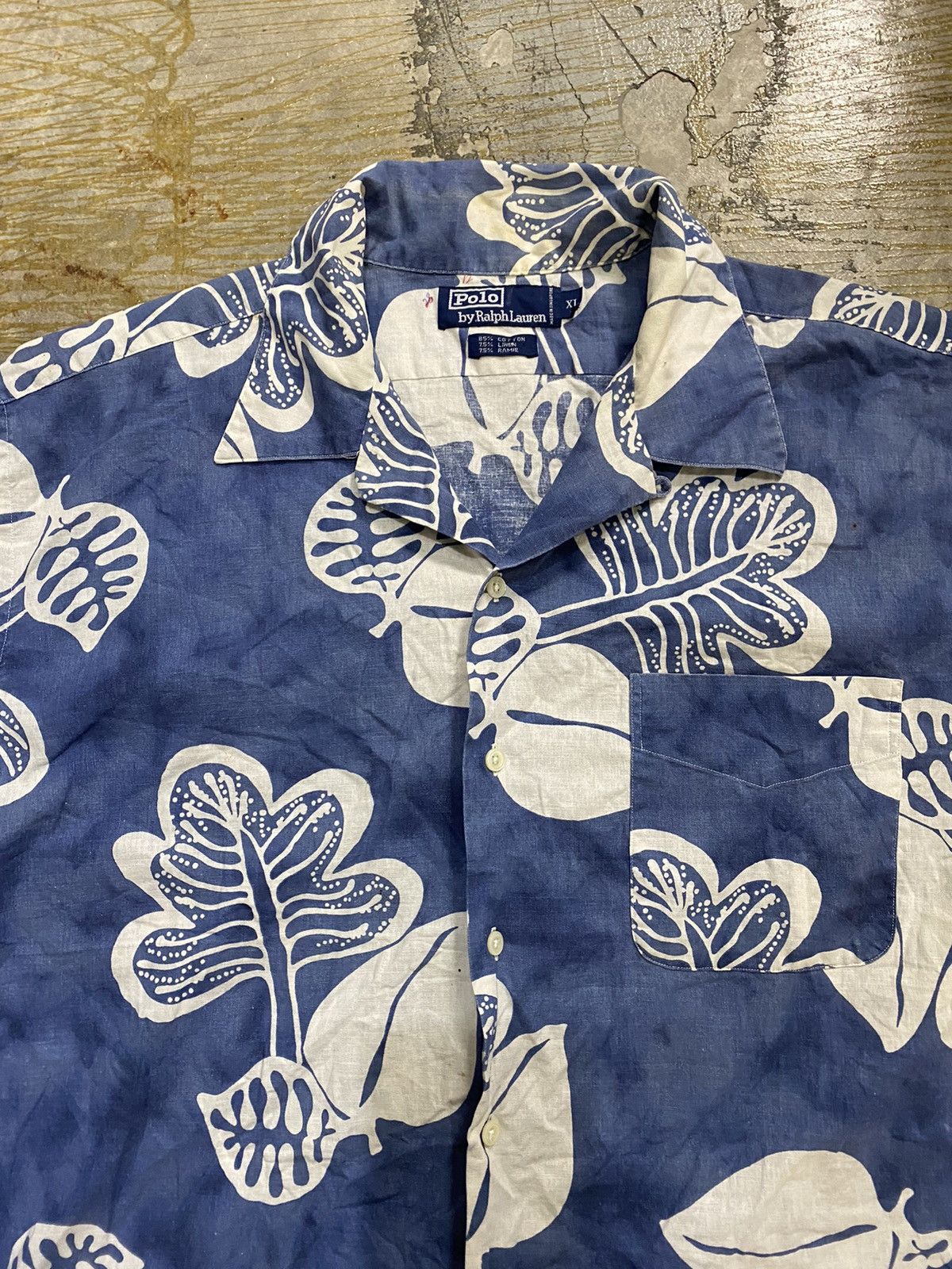 Polo Ralph Lauren × Ralph Lauren 1990's Linen Mix Fabric Floral Hawaiian Shirt Size US XL / EU 56 / 4 - 3 Thumbnail