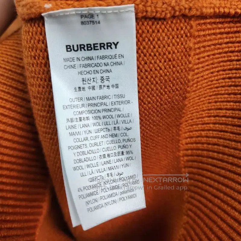 Burberry Burberry Orange Knit Sweater with Logo Design. Size M / US 6-8 / IT 42-44 - 4 Thumbnail