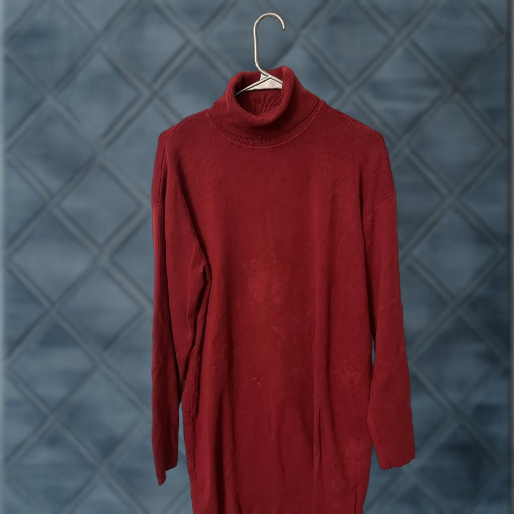 Vintage MICHAEL Michael Kors Sweater Dress Large Red Turtleneck Long Sleeve Casual Womens Size L / US 10 / IT 46 - 1 Thumbnail