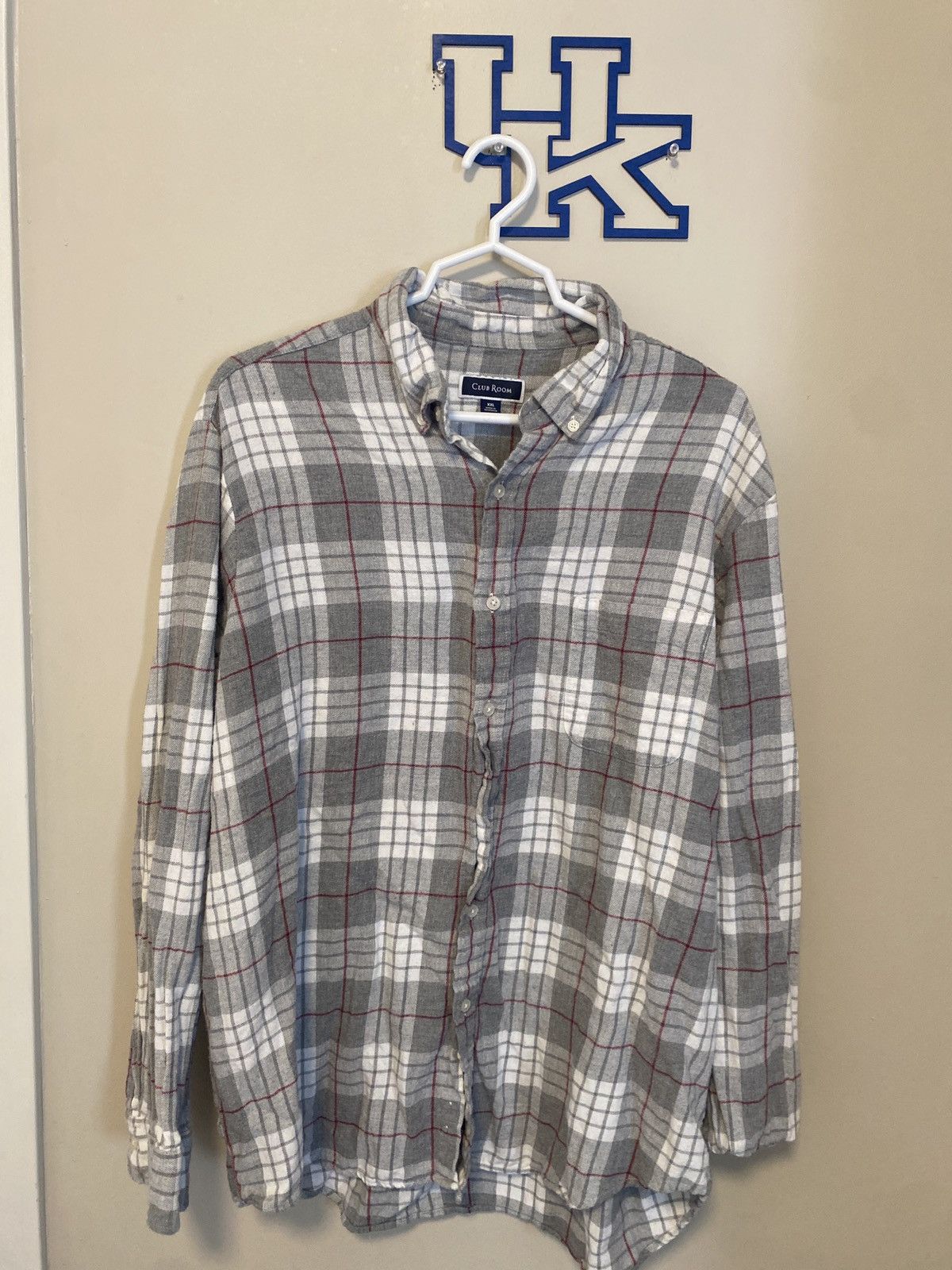 Club Room Club Room Gray Plaid Flannel Size US XXL / EU 58 / 5 - 1 Thumbnail